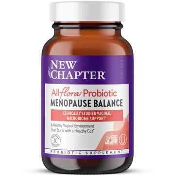 New Chapter All-Flora Probiotic Menopause Balance, Ultra-Concentrated Probiotics for Women with Black Cohosh for Menopause Hot Flashes, 100% Vegan, 30 Vegan Capsules New Chapter uk supplements