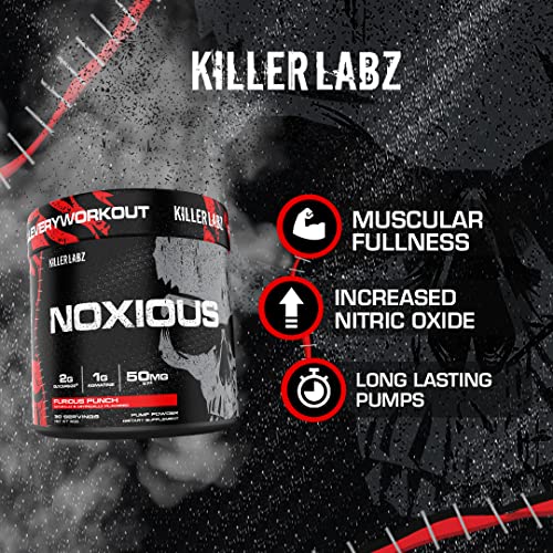 Noxious Extreme Nitric Oxide Booster Pump Pre-Workout Powder | Endurance and Muscle KILLER LABZ uk supplements