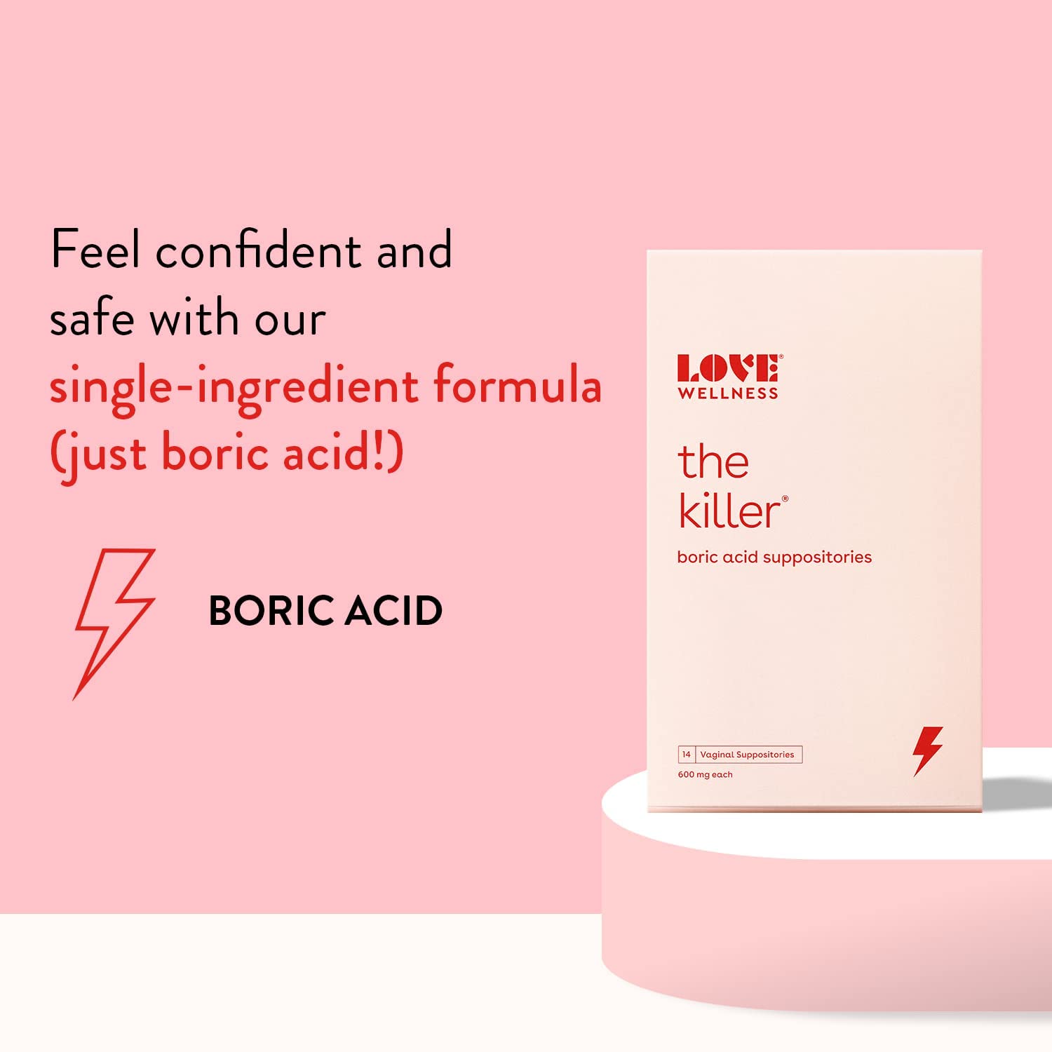Love Wellness Boric Acid Suppositories for Women, The Killer | Vaginal Supp Love Wellness uk supplements