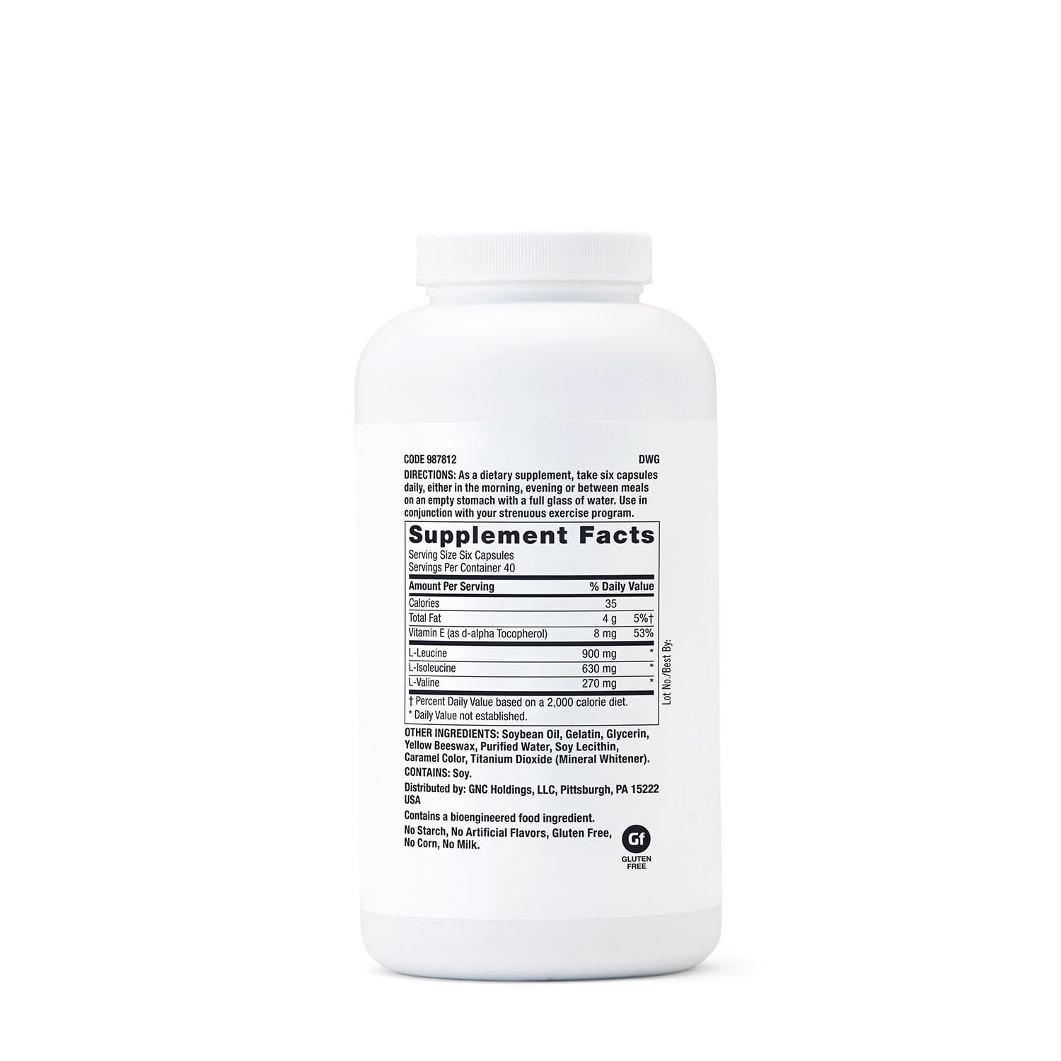 GNC Pro Performance BCAA 1.8g, 3rd Party Tested Supplement for Men & Women, Branched Chain Amino Acids, Essential Amino Acids Supports Muscle Protein Synthesis, 240 Softgels, 40 SVG GNC uk supplements