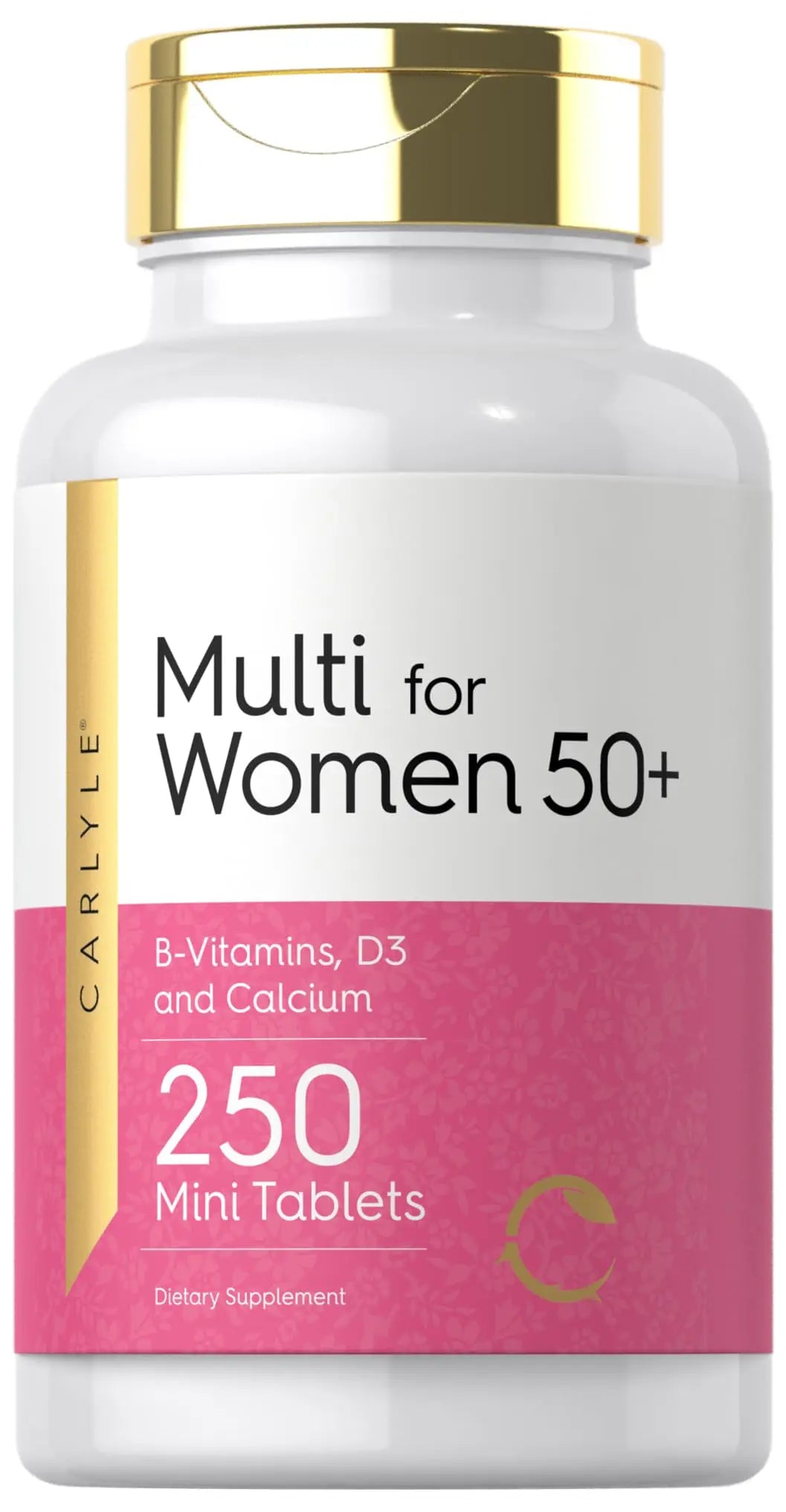 Carlyle Multivitamin for Women 50 Plus | 250 Mini Tablets | Iron Free Supplement | Vitamins A, B12, C, D3, Folate (as Folic Acid) and Calcium | Carlyle uk supplements