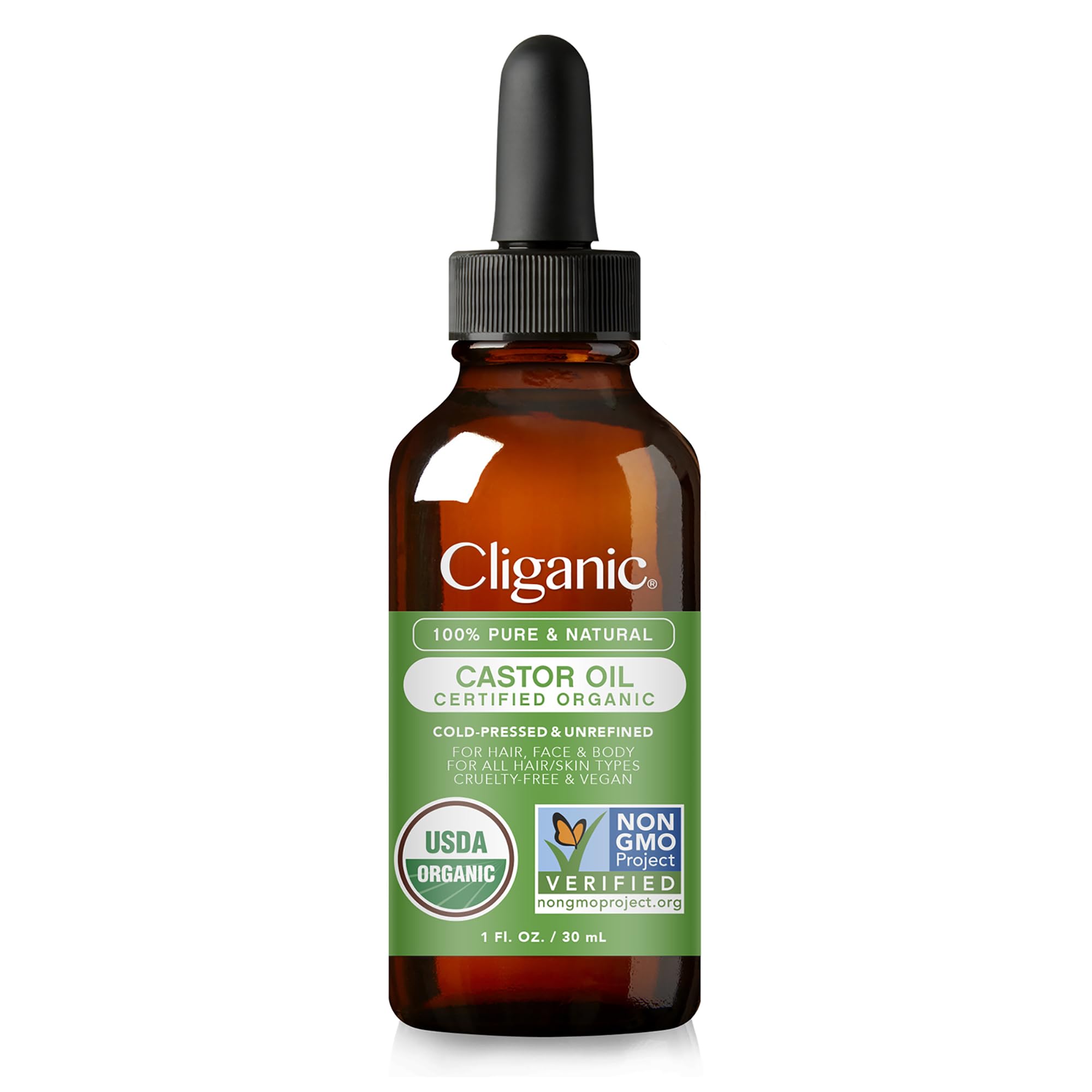 Cliganic Organic Castor Oil, 100% Pure (1oz with Eyelash Kit) - For Eyelashes, Eyebrows, Hair & Skin Cliganic uk supplements