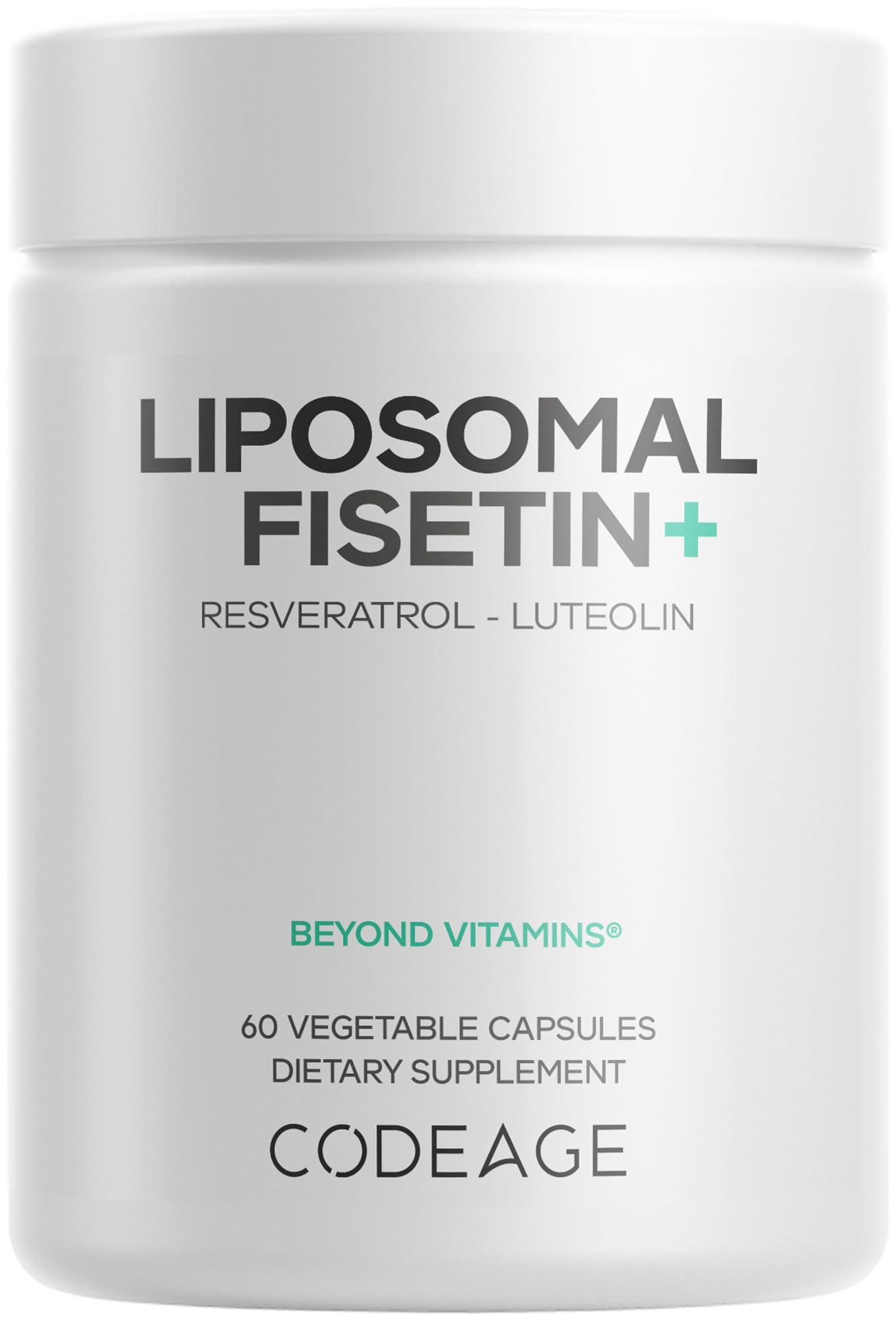Codeage Liposomal Fisetin Supplement - Fisetin 500 mg - Resveratrol from Japanese Knotweed Extract Polyphenol, Luteolin Sophora Japonica Flavonoid, Liposomal Delivery - Vegan, Non-GMO - 60 Capsules Codeage uk supplements