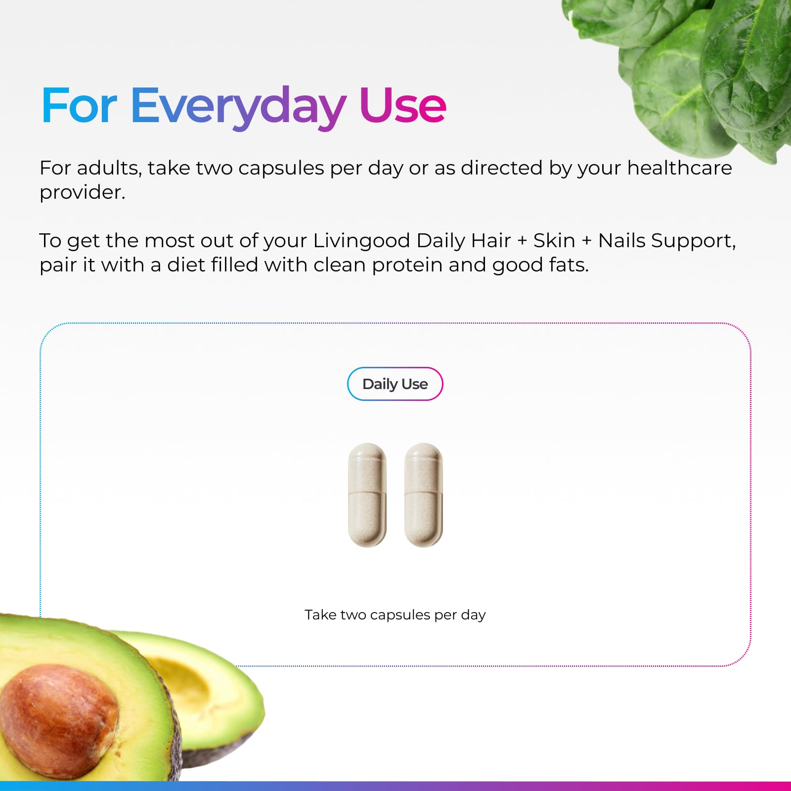 Livingood Daily Hair, Skin & Nails Supplement, 14-in-1 Formula with Biotin, Collagen, Keratin, Bamboo, Selenium, Folate, B12, Zinc and More, Beauty Supplement for Women & Men, Gluten Free, 60 Capsules Livingood Daily uk supplements