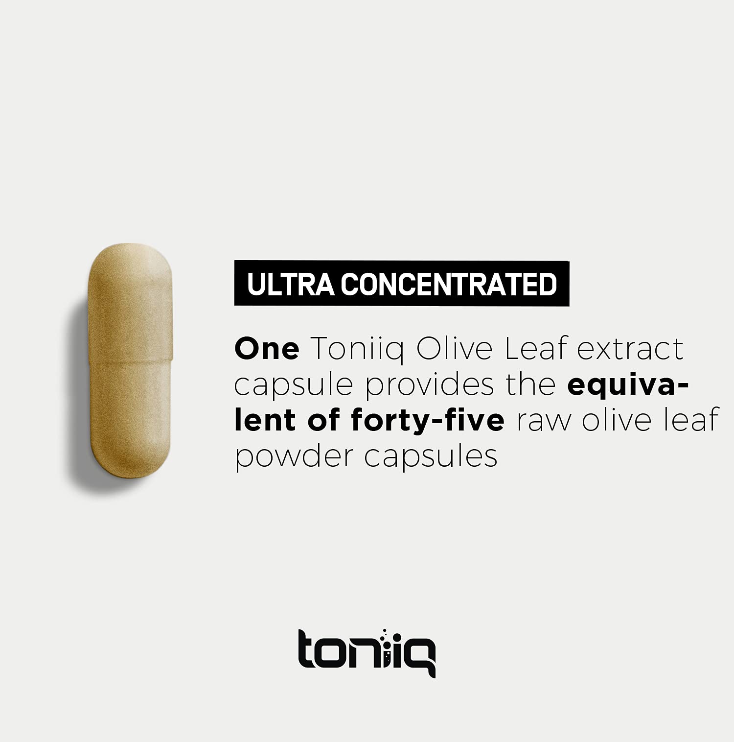 Toniiq Olive Leaf Extract - Ultra High Potency 45:1 Extract with 50% Oleuropein - Highly Concentrated - Third-Party Lab Tested - 120 Capsules Toniiq uk supplements