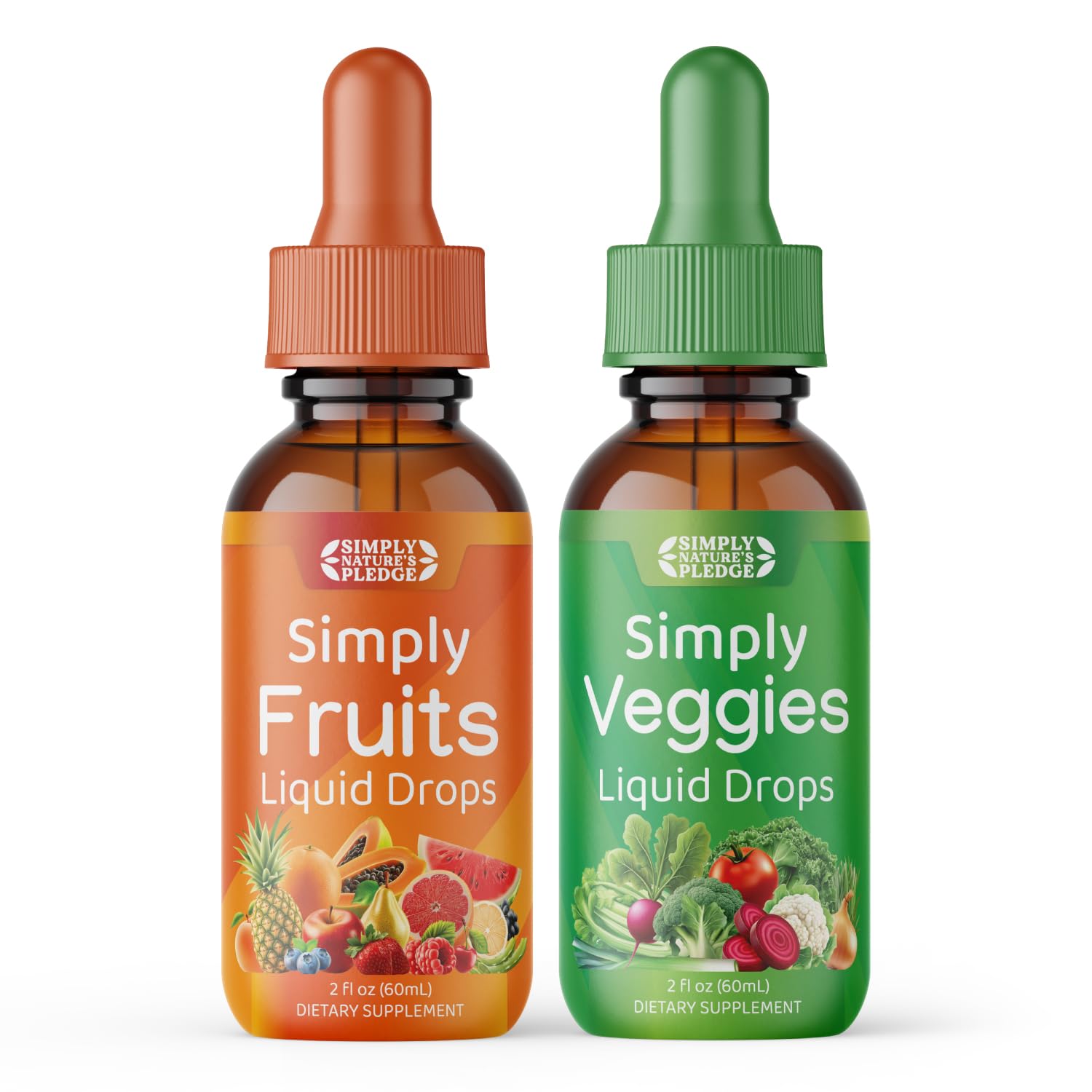 Simply Nature's Pledge - Fruit and Vegetable Supplements - Liquid Drops - Made with Whole Food Superfoods, Packed Vitamins & Minerals - Soy Free - Made in The USA Simply Nature's Pledge uk supplements