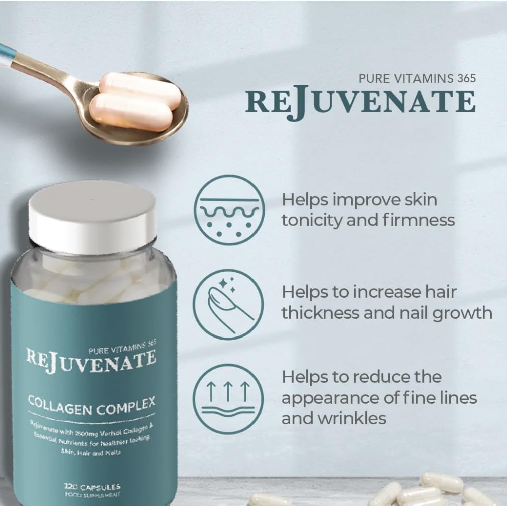 Rejuvenate premium Collagen Capsules - 2500mg High Strength Verisol Bovine Collagen Supplement Generic uk supplements