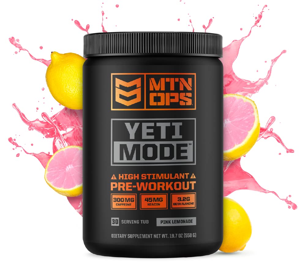 MTN OPS Yeti Mode Pre-Workout Powder - Explosive High-Stimulant with 300mg Caffeine MTN OPS uk supplements
