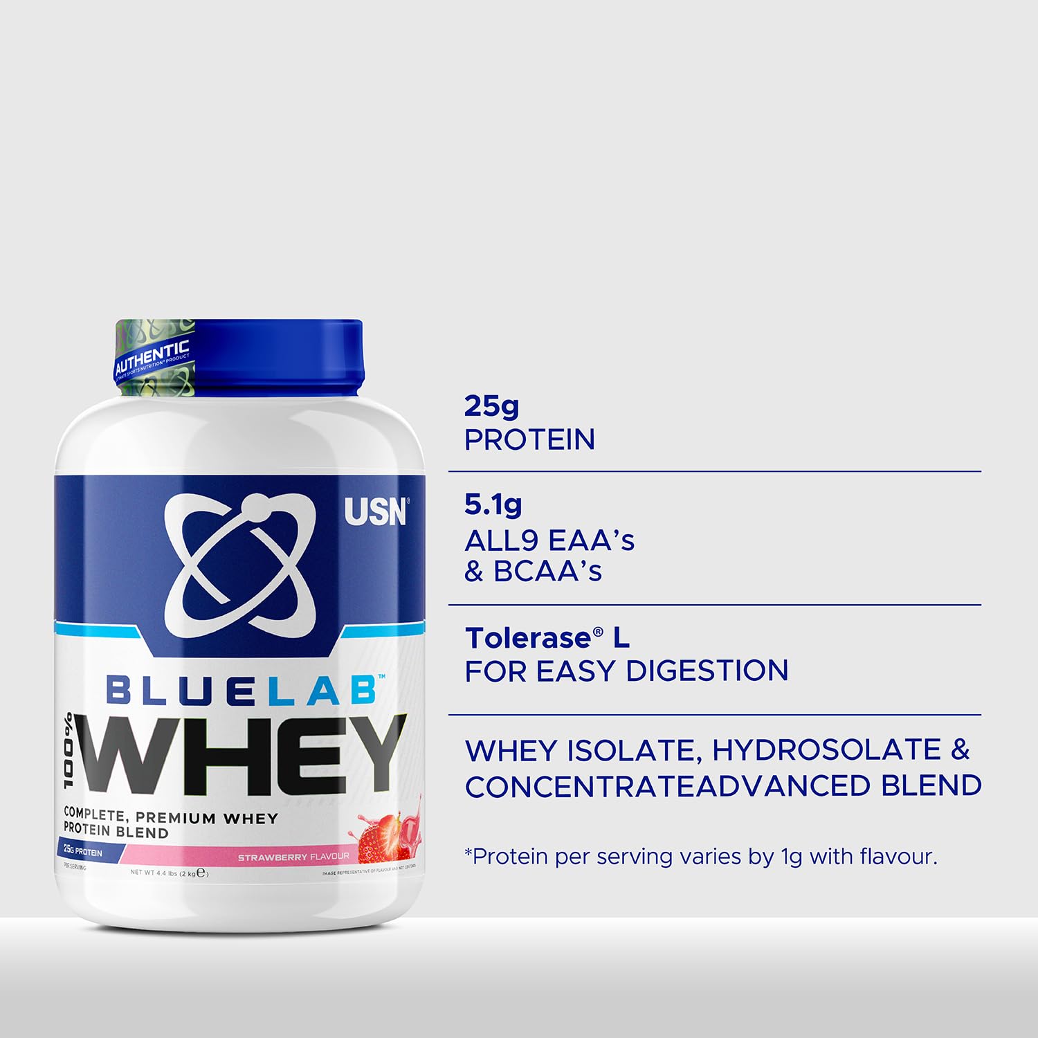 USN Blue Lab Whey Protein Powder: Strawberry - Whey Protein 2kg - Post-Workout - USN uk supplements
