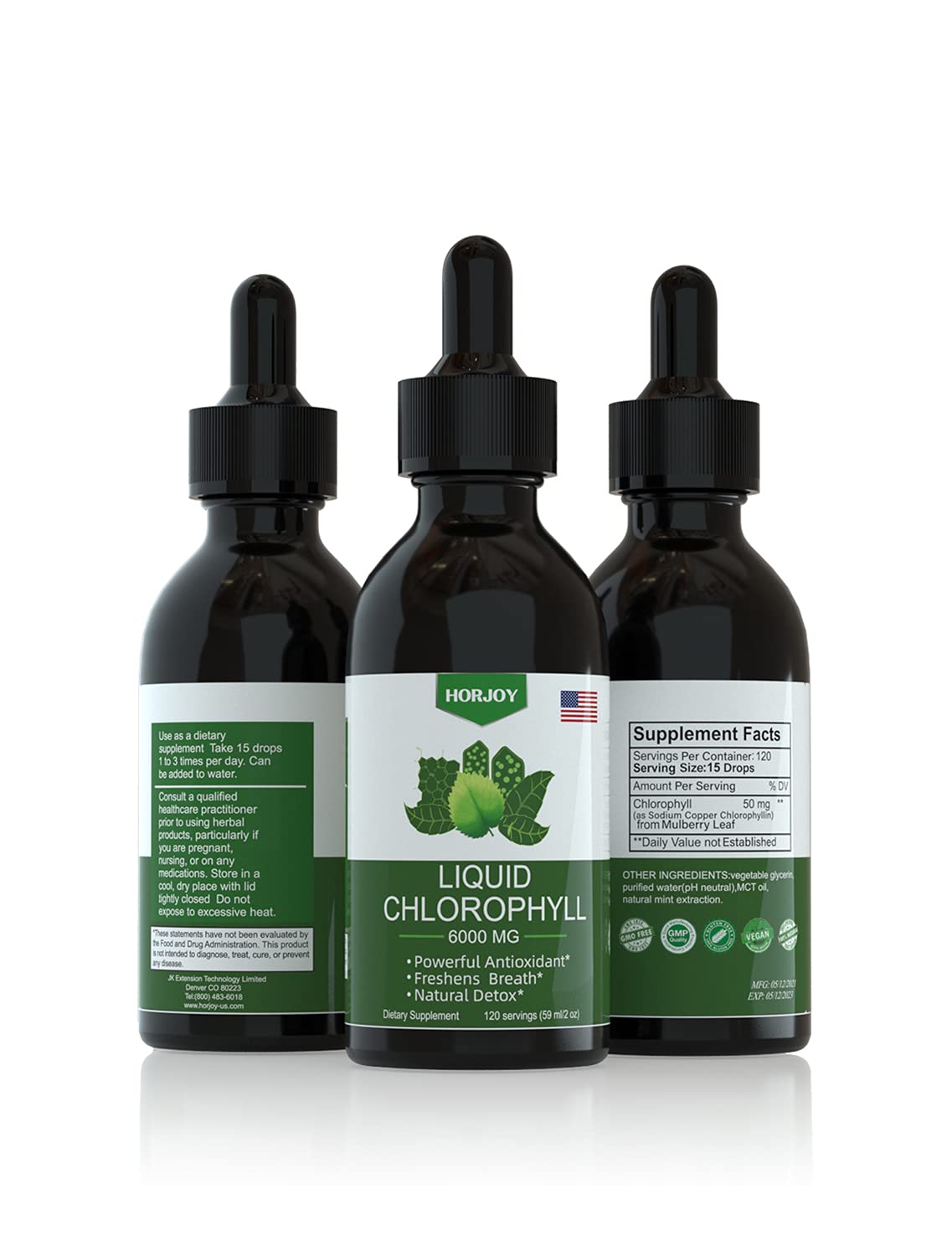 Chlorophyll Liquid Drops - 100% Natural Energy Booster and Immune Support - Internal Horjoy uk supplements