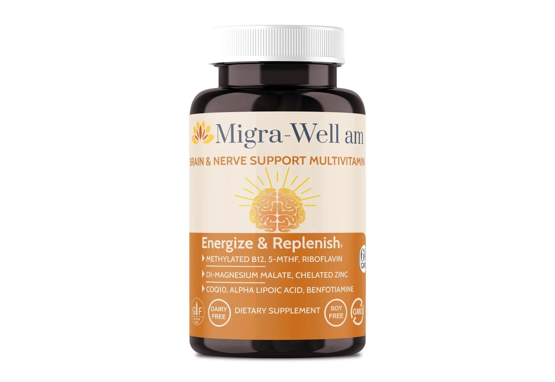 Wellkasa Migra-Well AM: Energizing Daily Methylated Multivitamin with Bioavailable Minerals & Antioxidants Supporting Brain Wellkasa uk supplements