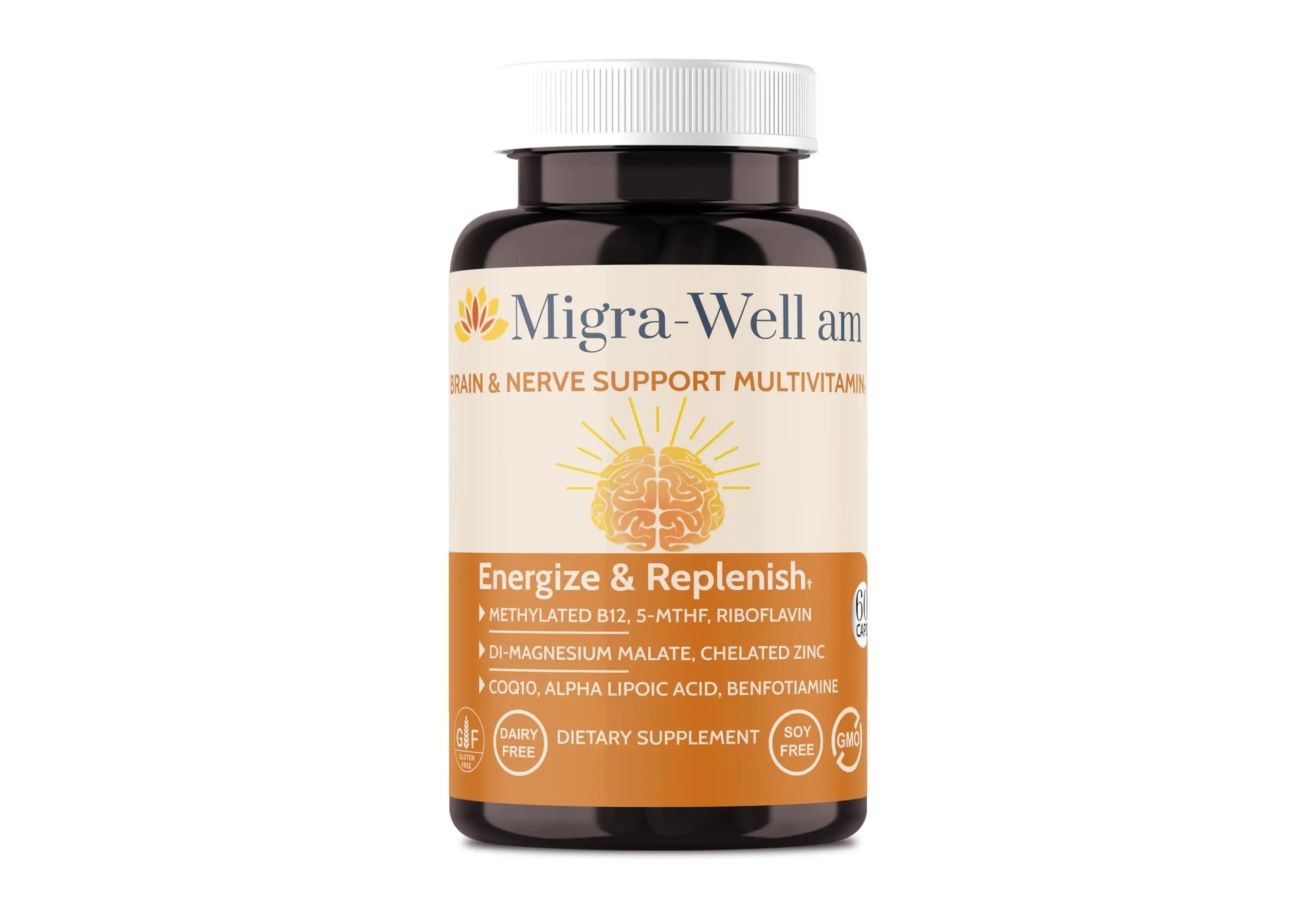 Wellkasa Migra-Well AM: Energizing Daily Methylated Multivitamin with Bioavailable Minerals & Antioxidants Supporting Brain Wellkasa uk supplements