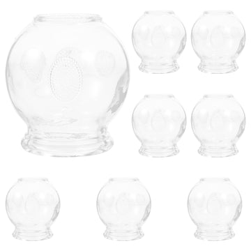 Healvian 8pcs Glass Fire Chinese Acupoint Cupping Glass Cupping Device Body Care Cupping Suction Healvian uk supplements