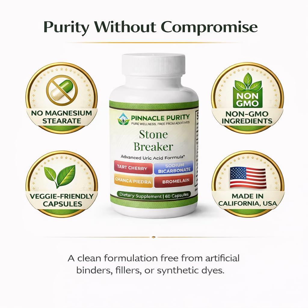 Pinnacle Purity Stone Breaker 60 Capsules, With Chanca Piedra, Tart Cherry & Bromelain – Supports Kidney & Liver Balance, Promotes Gentle Stone Management, Enhances Natural Cleansing Pathways, Non-GMO Pinnacle Purity uk supplements