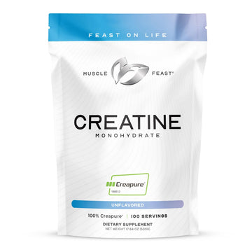 Muscle Feast Creapure Creatine Monohydrate Powder, Vegan Keto Friendly Gluten-Free, Mass Gainer, Muscle Recovery Supplement and Trusted Creatine for Muscle Growth, Muscle Feast uk supplements