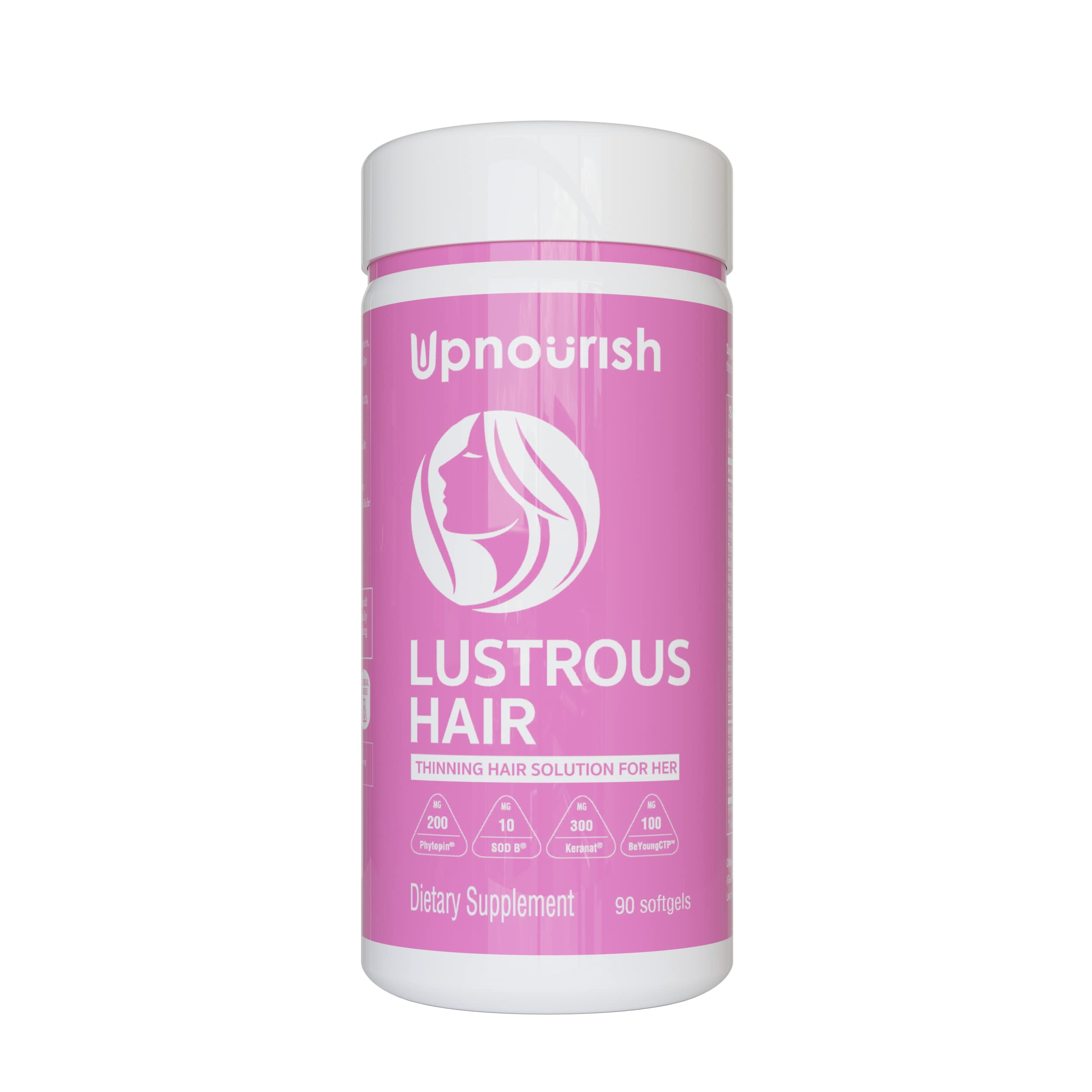 UpNourish Hair Growth Vitamins for Women - Proven Hair Supplement with KERANAT, DHT Blocker PHYTOPIN, Biotin 5000 mcg & SOD, Hair Vitamins for Faster Hair Growth, Hair Loss & Thinning Hair - 90 ct UpNourish uk supplements