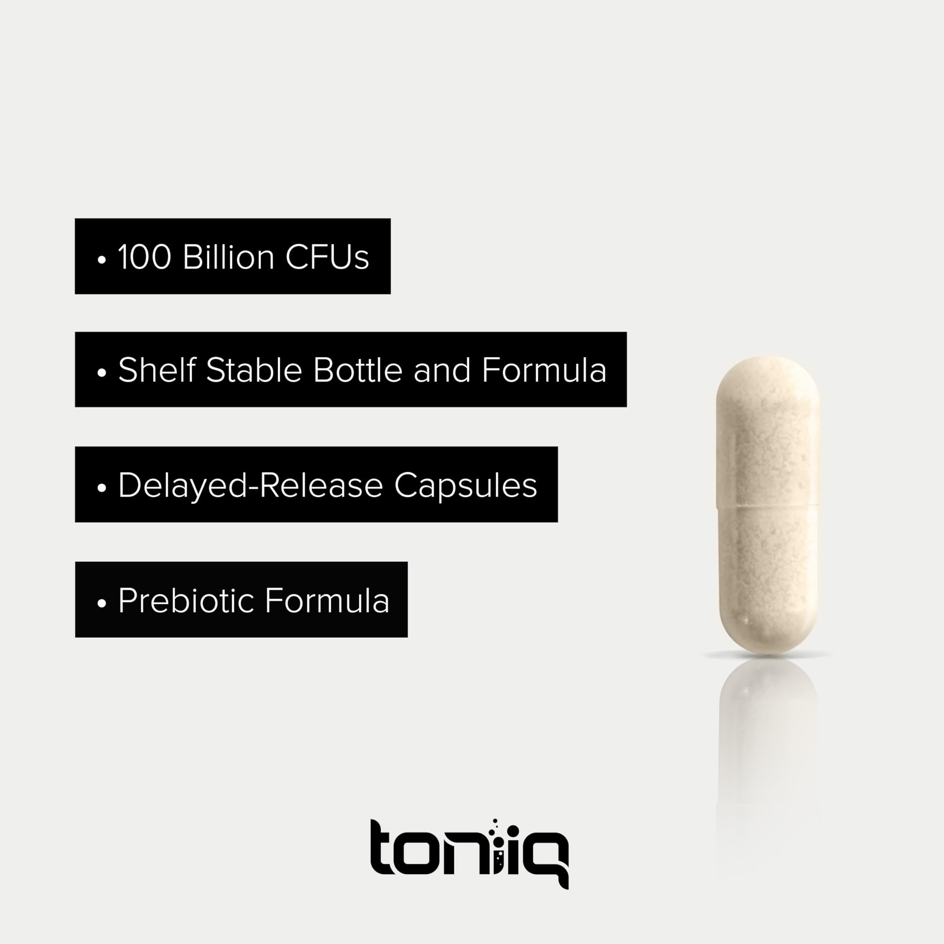 Toniiq Lactobacillus Plantarum – 100 Billion CFU High-Strength Single-Strain Probiotic with FOS – Delayed-Release Veggie Capsules – Third-Party Tested Potency – 60 Capsules Toniiq uk supplements