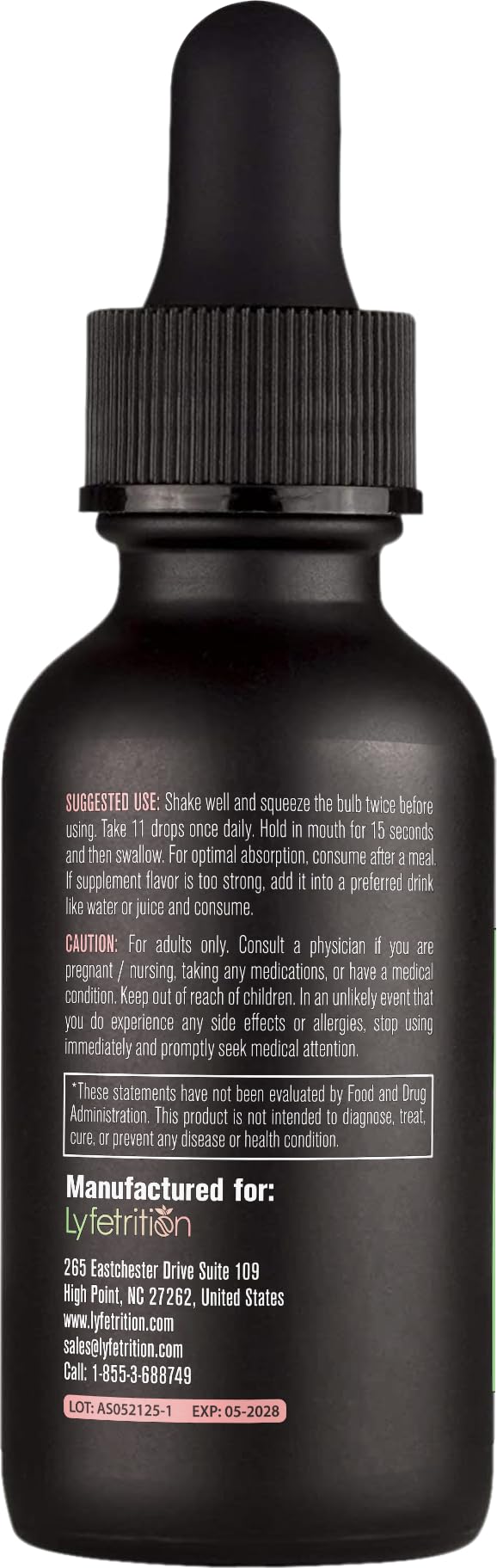 Lyfetrition Benfotiamine 118 ml, 4 FL Oz Liquid, 220 Servings, Made in USA, Quick Absorption, Potent Ingredients, Non-GMO Lyfetrition uk supplements