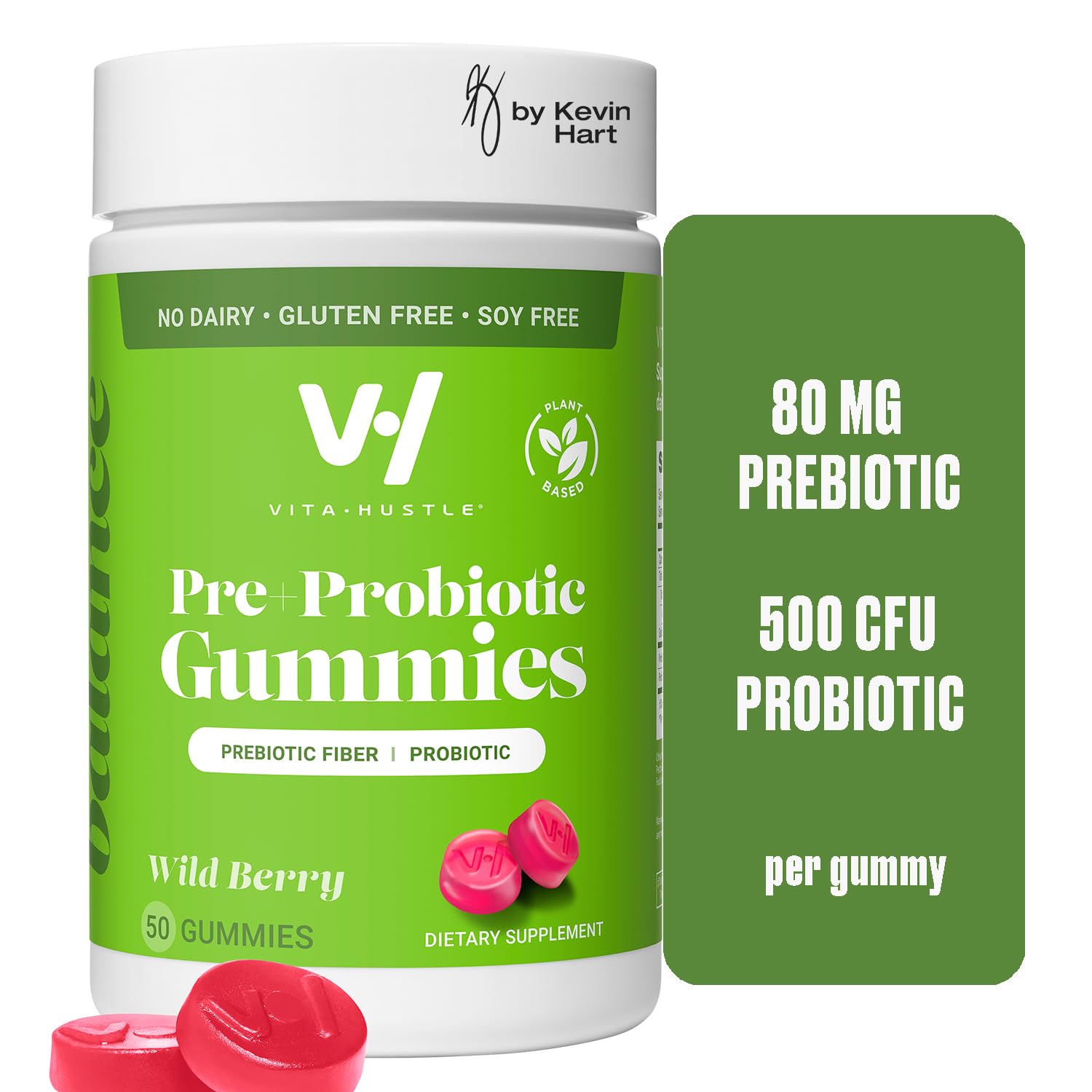 VitaHustle Probiotic Gummies + Prebiotics by Kevin Hart with Chicory Root Inulin Fiber VitaHustle uk supplements