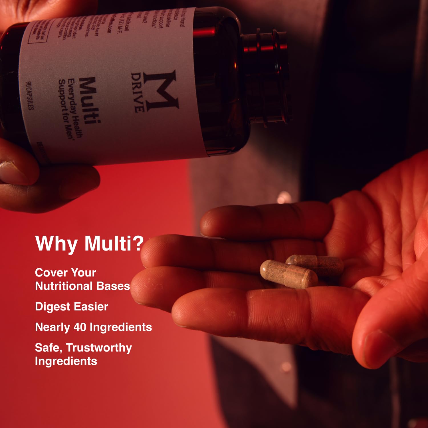 Mdrive Multivitamin for Men, Daily Multivitamin - Immune Health Support from Zinc, Selenium, Manganese & Vitamin D, Enzymes for Digestive Support, CoQ10 for Energy and Vitamin K2, 90 Capsules Mdrive uk supplements