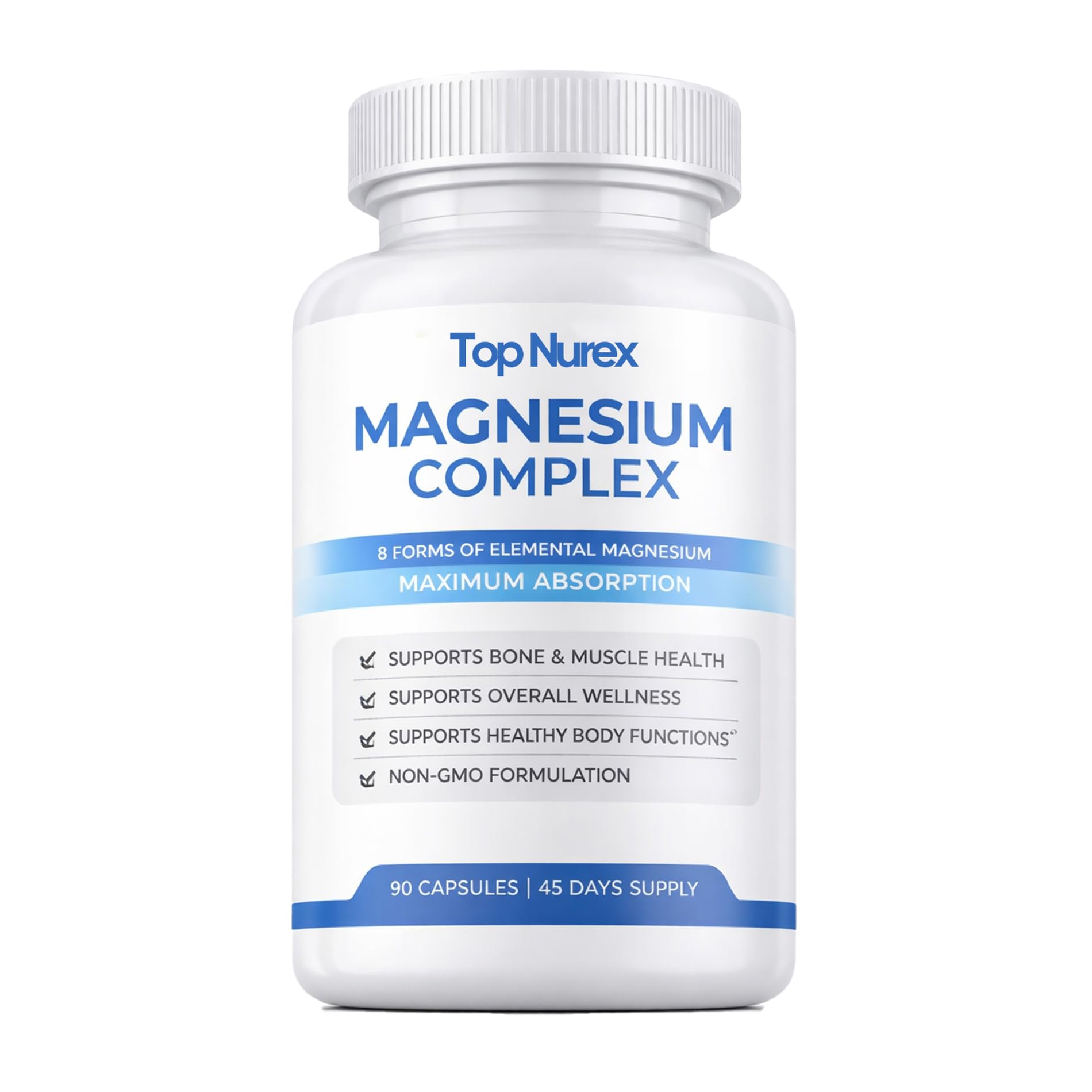 Top Nurex Magnesium Complex for Women & Men,1000mg High Absorption Blend, 8 Magnesium Forms Including Glycinate, Citrate & Malate, Daily Nutrient Support, Vegan Non-GMO, 90 Capsules (1 Pack) wuliao uk supplements
