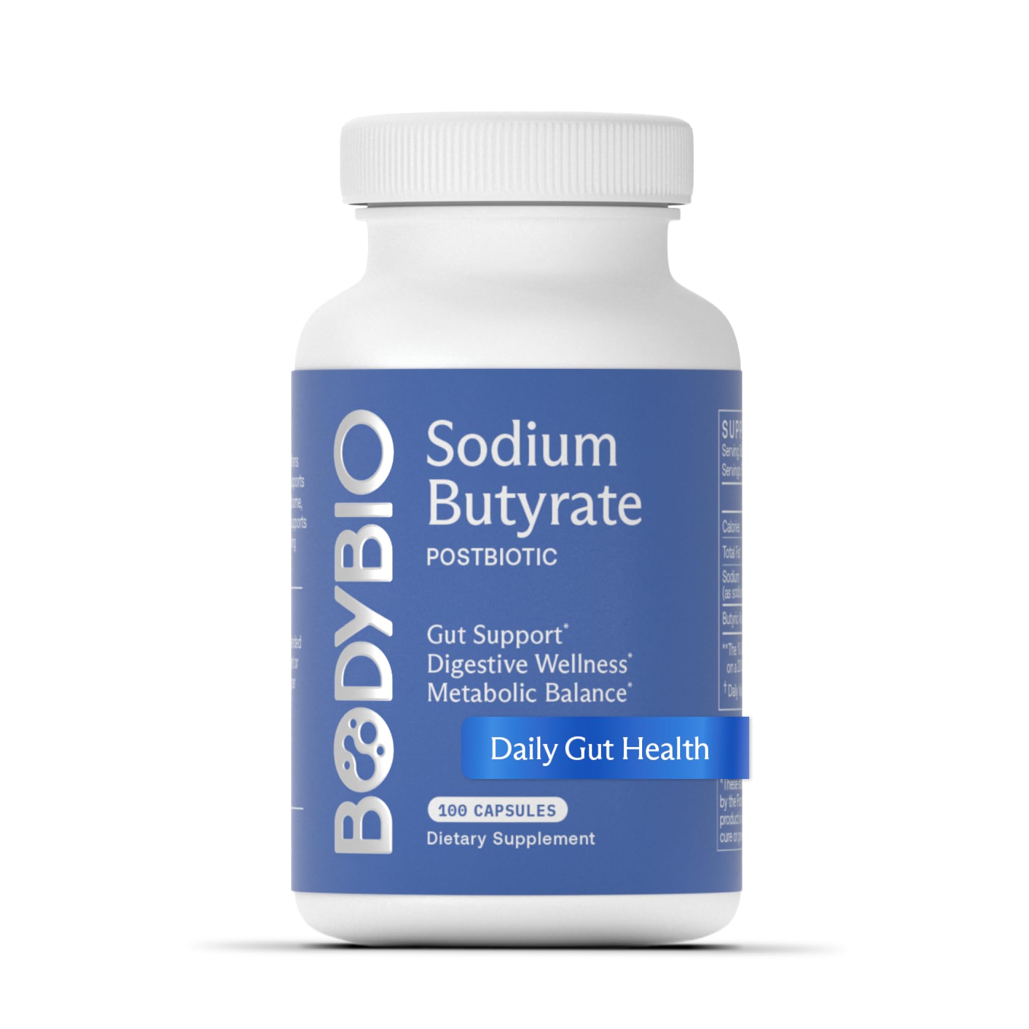 BodyBio Butyrate - Postbiotic for Gut Health, Digestive Support, Bloat, Gas & Constipation Relief, Leaky Gut Repair - Sodium + Butyric Acid Supplement for GI Wellness BodyBio uk supplements