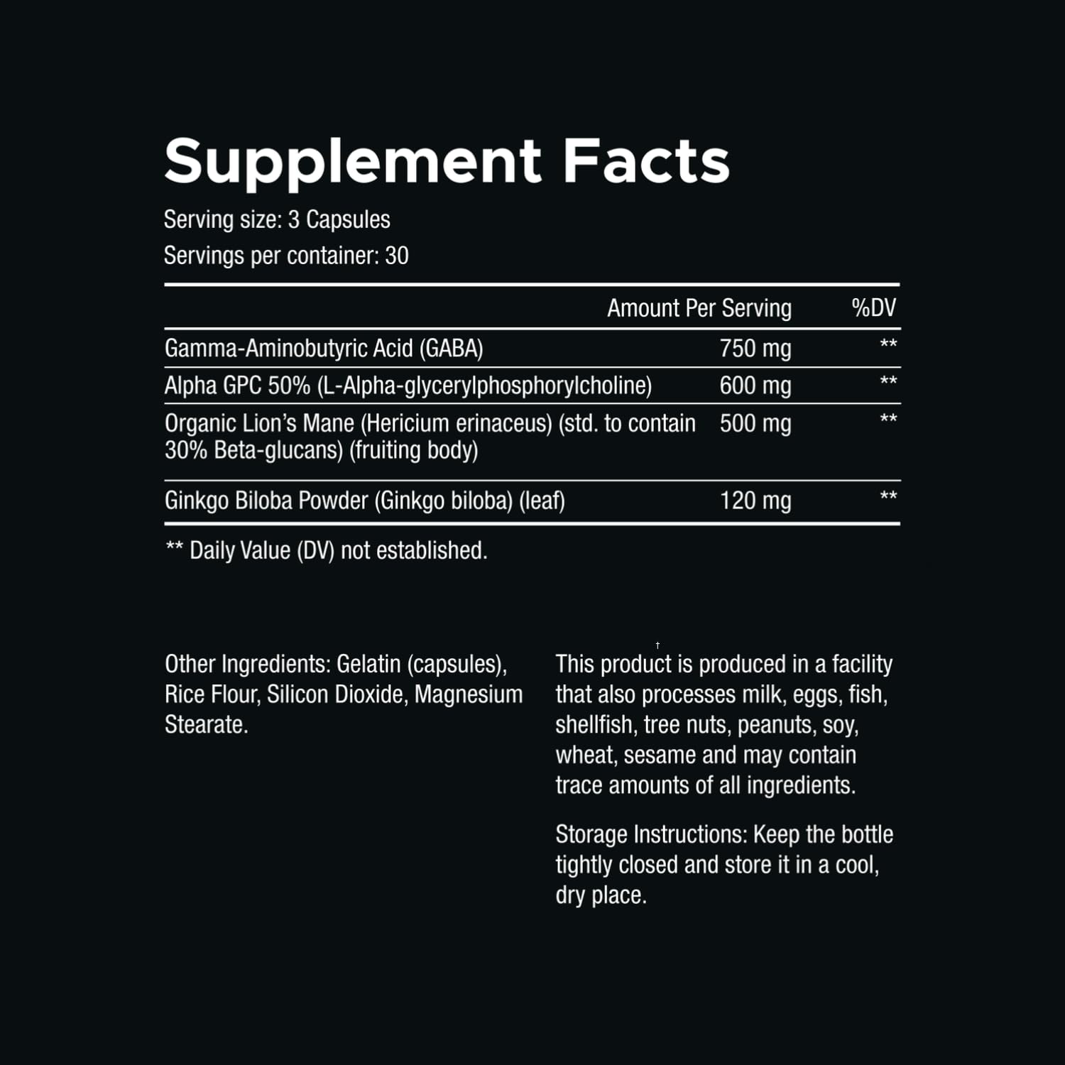 VITARA Focus First– Calm, Clear, Mental Focus Nootropic | Brain Support with Alpha GPC, Lion's Mane, GABA & Ginkgo Biloba VITARA uk supplements