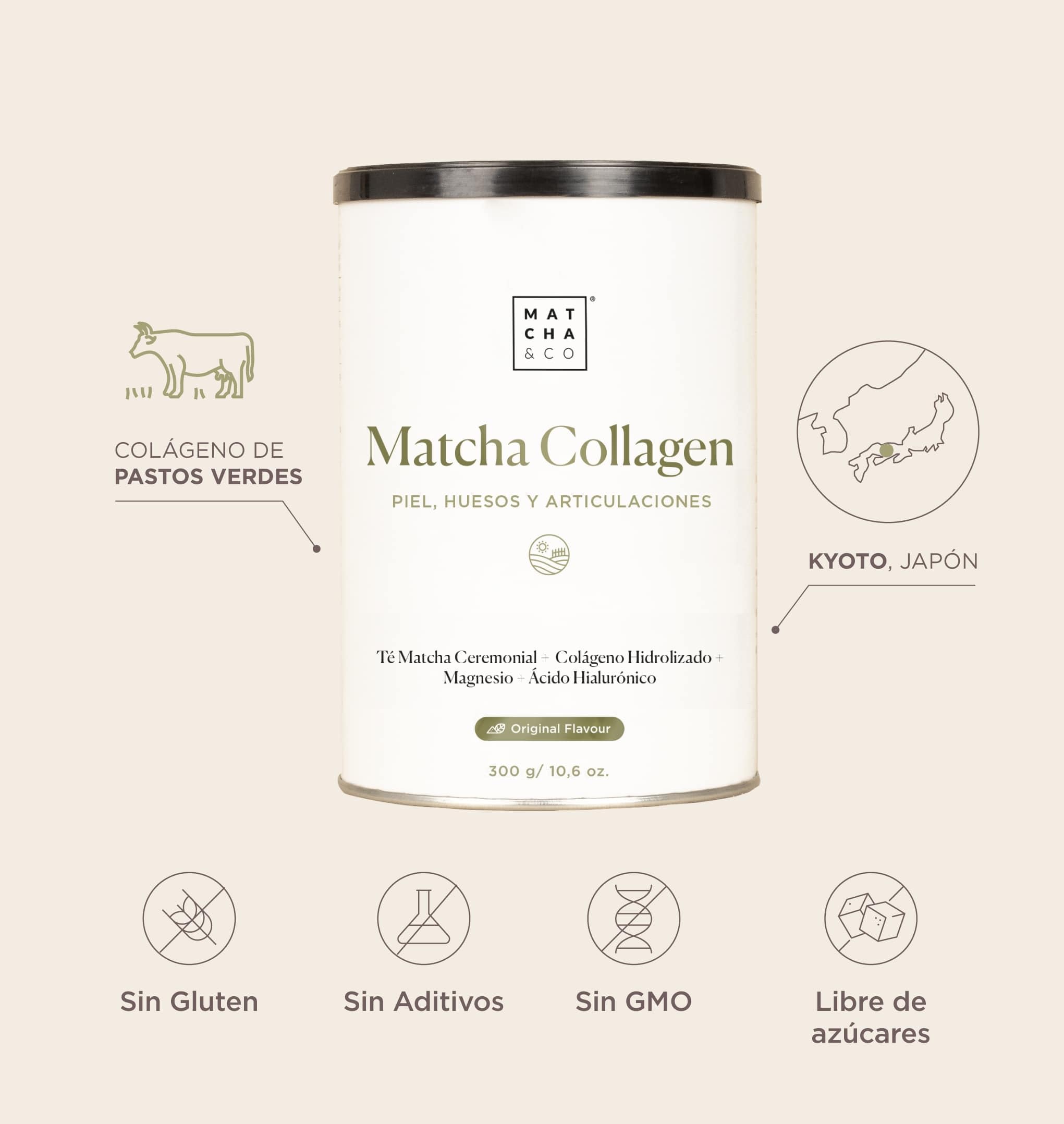 Collagen with Magnesium, Matcha Tea and Hyaluronic Acid. Joints, skin and nails Matcha & CO uk supplements