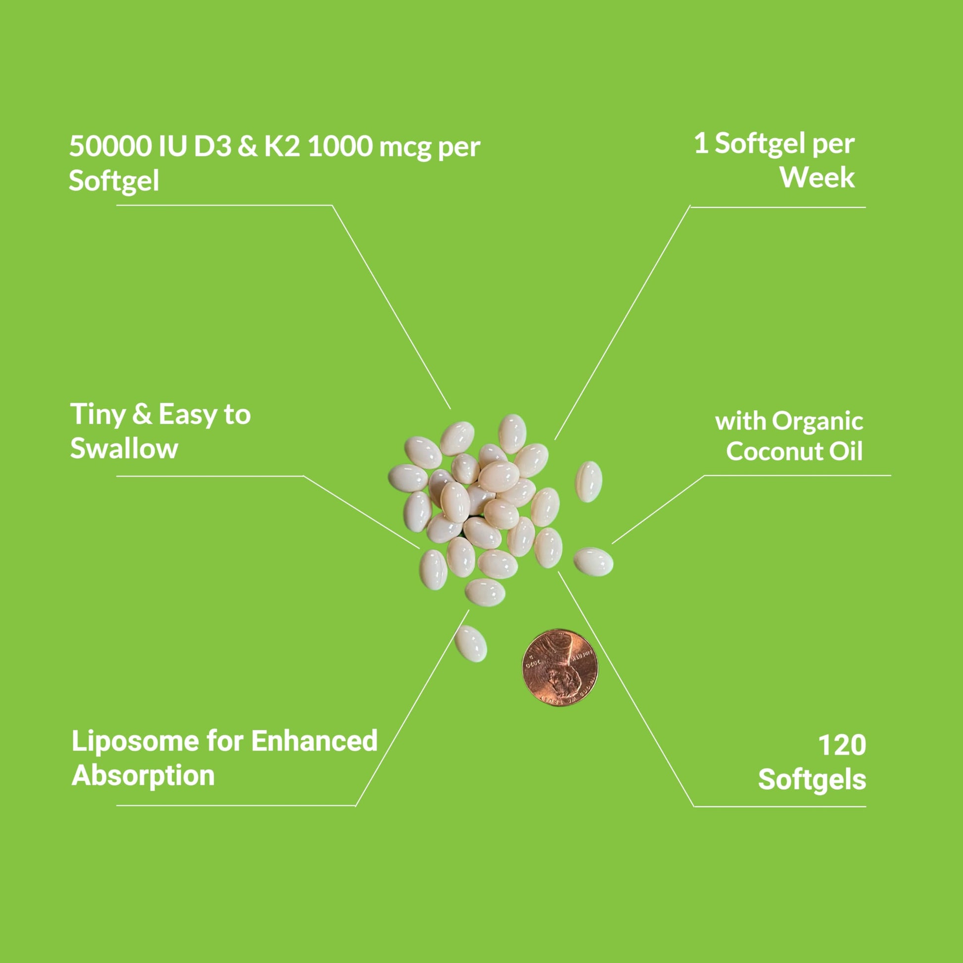 UpNourish Liposomal Vitamin D3 50000 IU (Vitamina D3 de 50000) with 1000 mcg Vitamin K, High Dose Vitamin D3 K2, Vitamin D 50000 IU with K1, K2 MK-4 and MK-7, 120 Mini Softgels UpNourish uk supplements