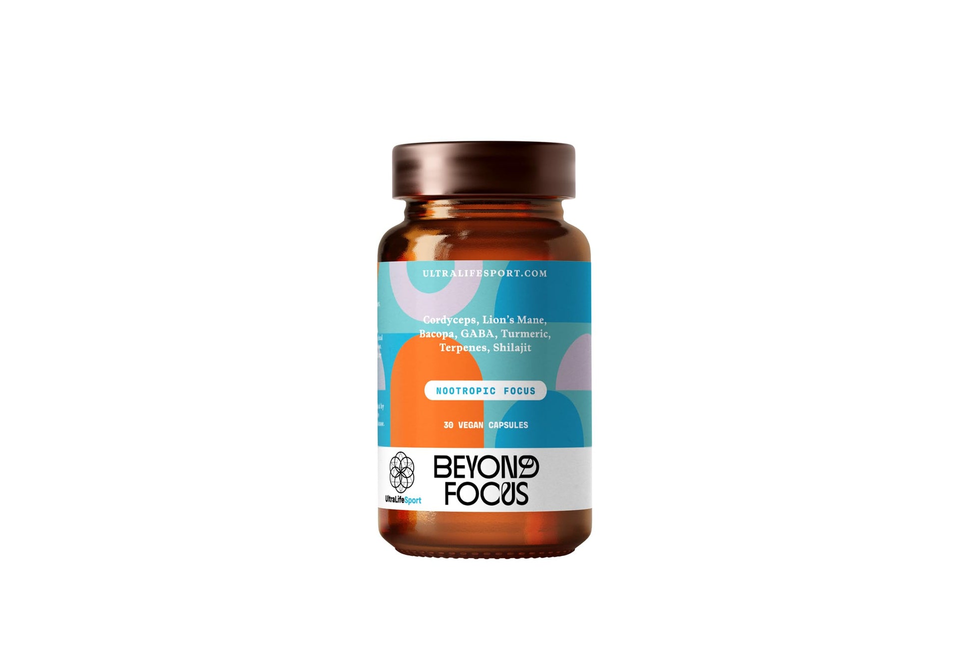 Ultra Life Sport - Beyond Focus Organic Mushroom Supplement - 30 Capsule Brain Supplements for Memory and Focus - 100% Vegan, Non-GMO - Memory Booster with Bacopa, Cordyceps, & Lion’s Mane Ultra Life Sport uk supplements