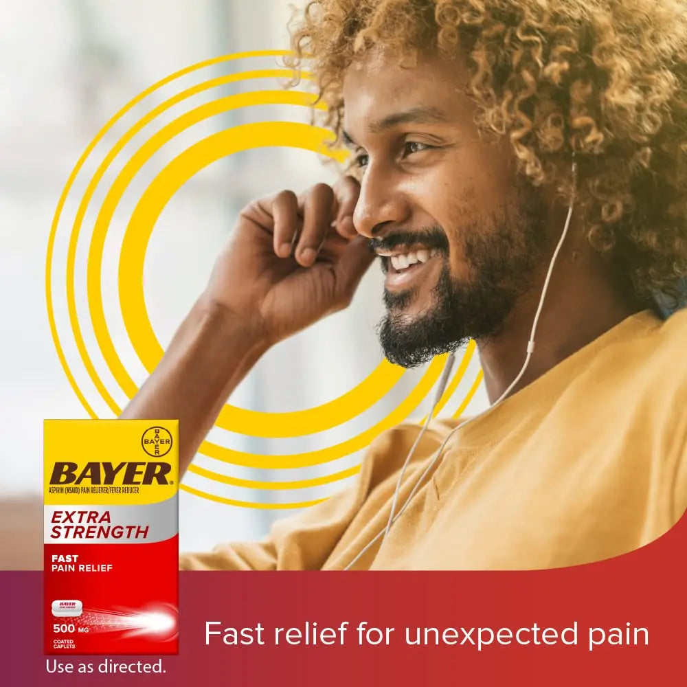 Bayer Aspirin Extra Strength, Aspirin 500mg, Pain Relief Pills, Fever Reducer and Headache Relief for Adults, 100 ct Bayer uk supplements