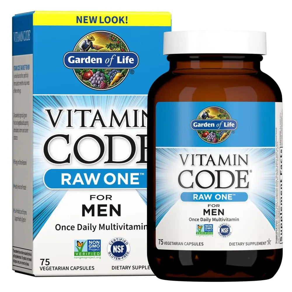 Garden of Life Vitamin Code Raw One for Men, Once Daily Multivitamin, 75 Capsules, One a Day Mens Vitamins Plus Fruit, Veggies & Probiotics for Mens Health Garden of Life uk supplements