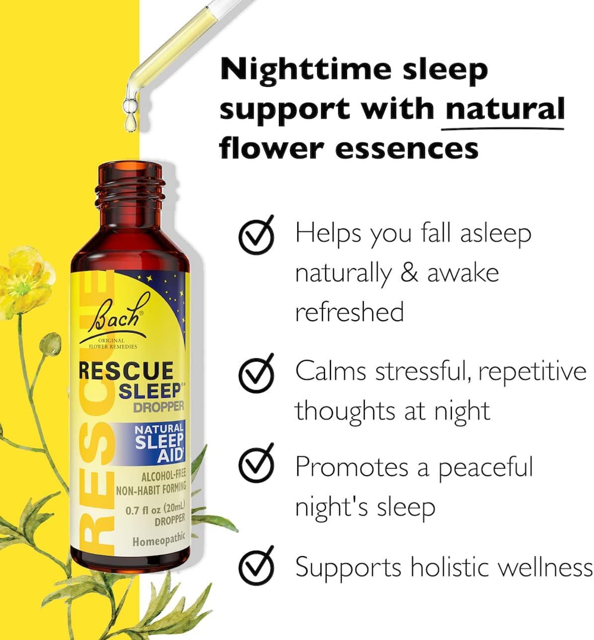 RESCUE Stress Relief & Sleep Support Bundle, Non-Alcohol Formulas, Bach Remedy Dropper 20mL 2-Pack RESCUE uk supplements