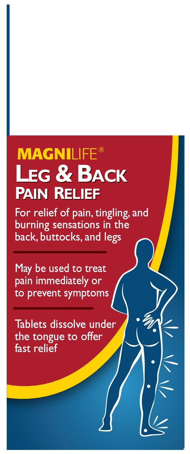 MagniLife Leg & Back Pain Relief Tablets,125 Ct, Fast-Acting Pain Relief Naturally Soothes Burning, Tingling & Stabbing Aches, Symptomatic or Preventative, Non-Habit Forming Quick-Dissolve Tablets MagniLife uk supplements