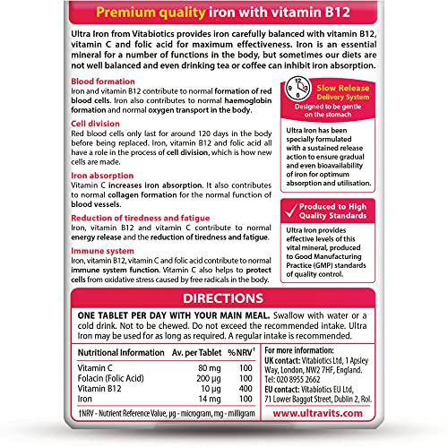 Vitabiotics Ultra Iron Tablets, Pack of 30 Vitabiotics Ultra uk supplements