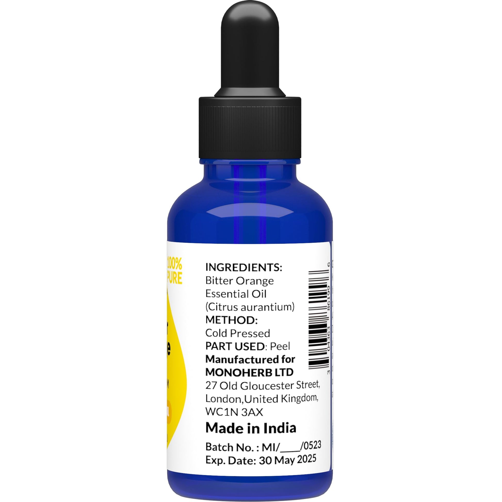 Bitter Orange Essential Oil 30 ml - 1 oz - Pure & Natural - with Pipette Dropper MONOHERB uk supplements
