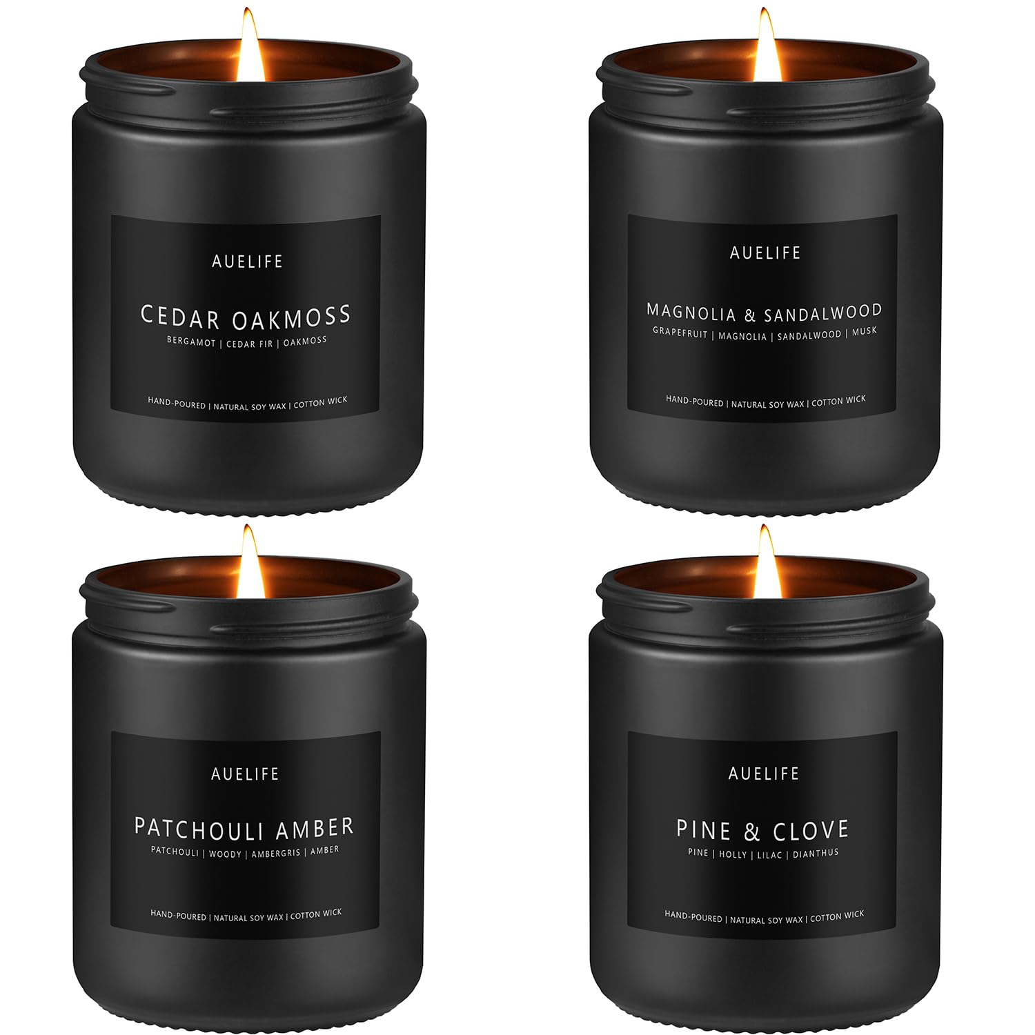 Scented Candles Set | Men Candles Set, Candles for Men Scented Candles for Home - 4 Pack Candles Scents Auelife uk supplements