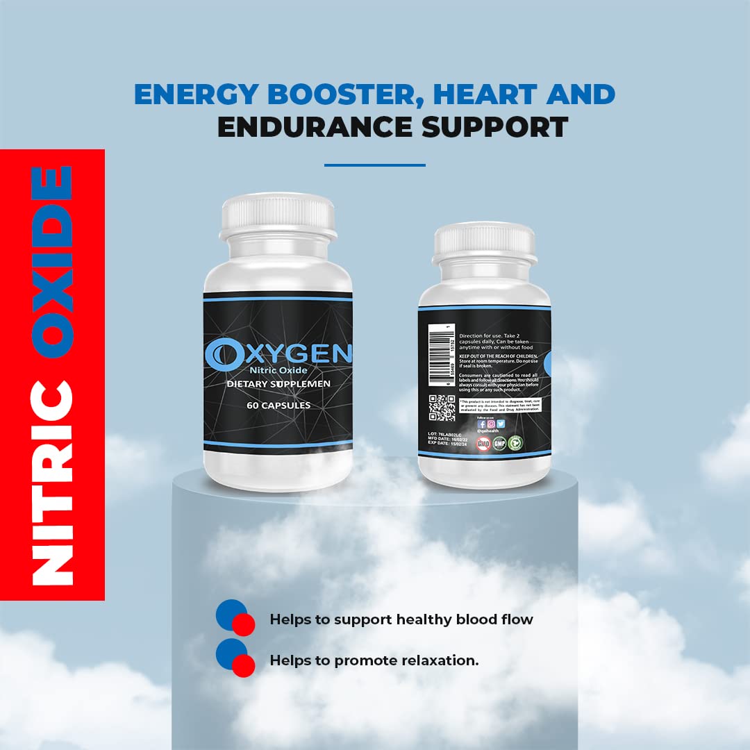 Qei Oxygen (Nitric Oxide) - L-Citrulline a Key Ingredient - Detoxes - Supports Blood Circulation Heath Secret uk supplements