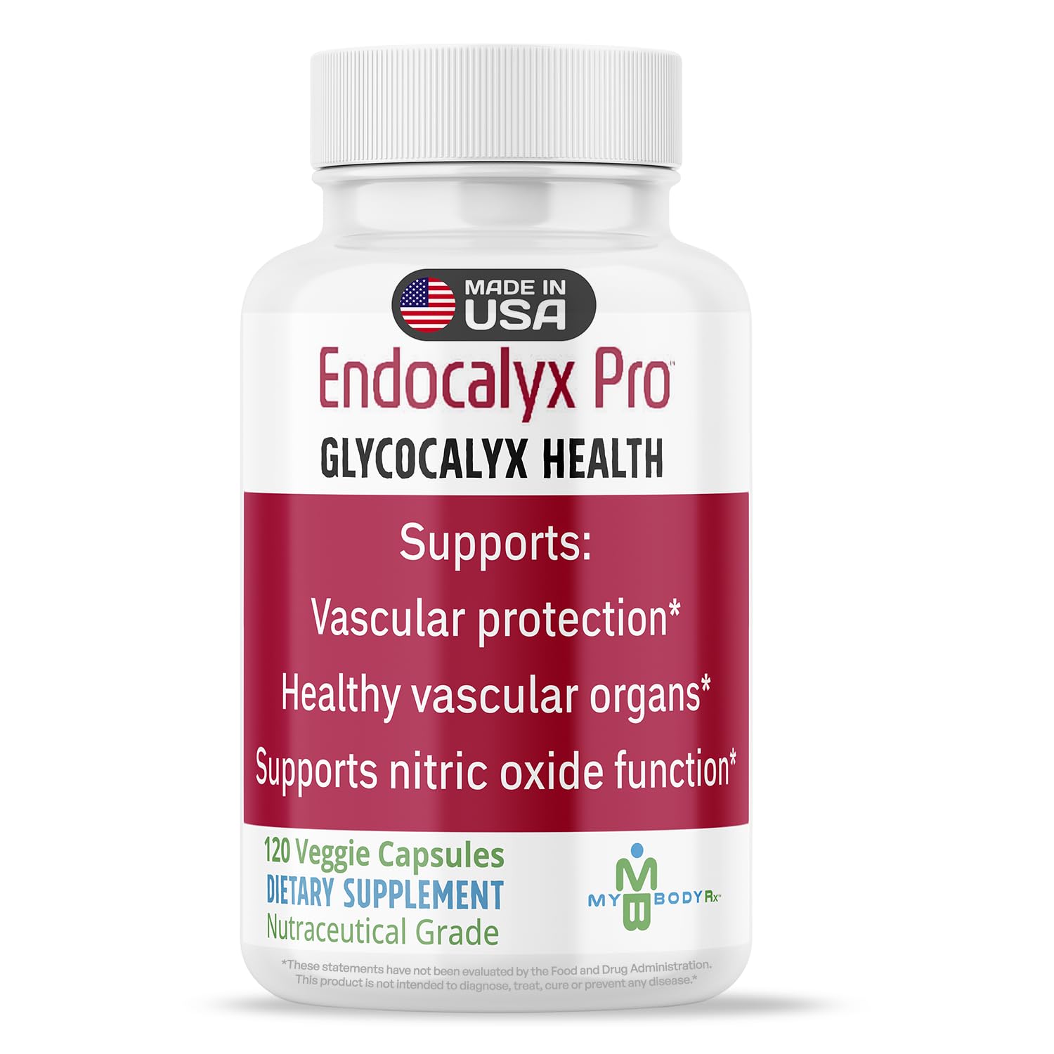 MYBODYRX Endocalyx Pro Supplement – Endothelial Glycocalyx Support 120 Capsules - Vascular & Microcirculation Health – Clinically-Studied – Patented – Supports Nitric Oxide Functions MYBODYRX uk supplements
