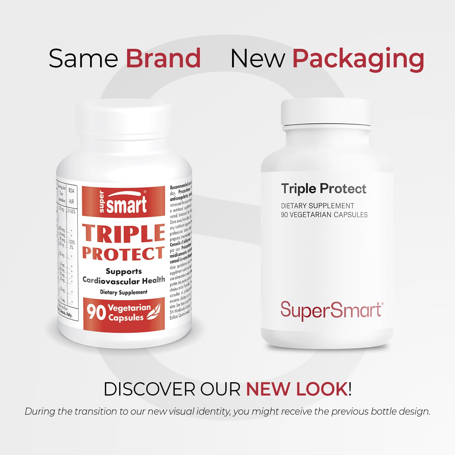 Supersmart - Triple Protect Supplement - Combines the Most Widely-Studied Natural Compounds - May Support Healthy Heart | Non-GMO & Gluten Free - 90 Vegetarian Capsules Supersmart uk supplements