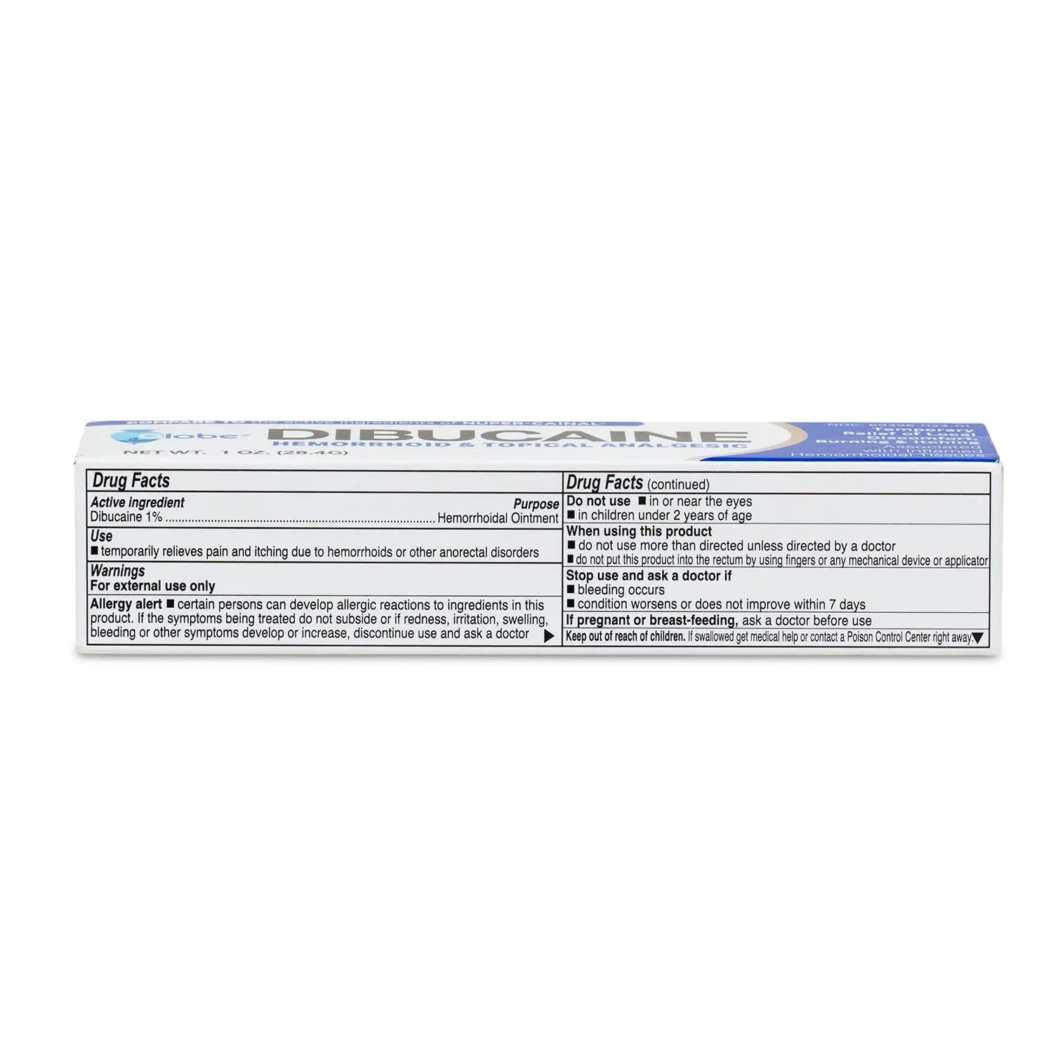 (3 Pack) Globe Dibucaine 1% Hemorrhoid Treatment Ointment - 1 Oz Rapid Numbing Relief, Hemorrhoid Treatment from Itch and Burn Globe uk supplements