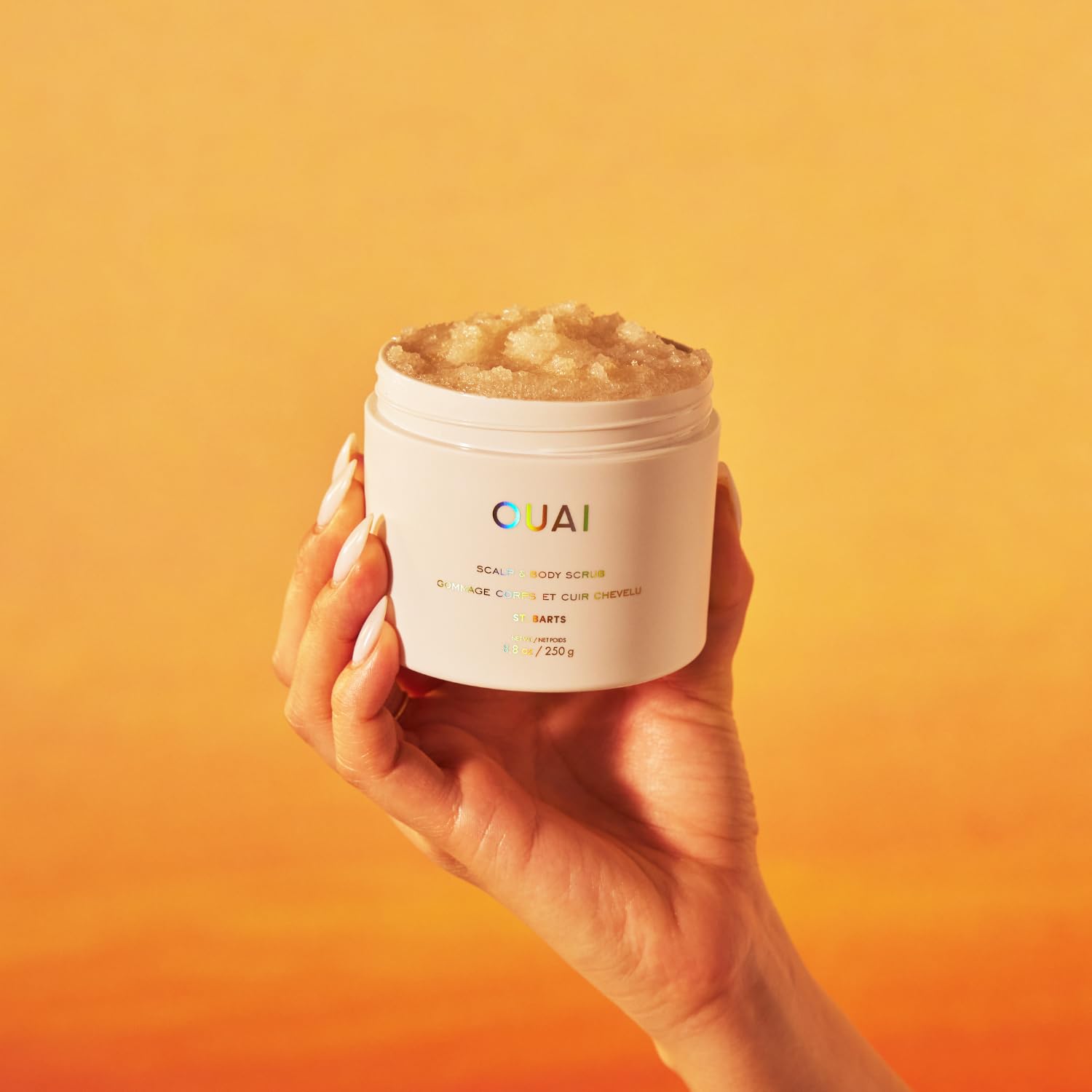 OUAI Scalp & Body Scrub, St. Barts - Exfoliating Body Scrub with Sugar & Coconut Oil Blend for Smooth, Moisturized Skin - Gentle Scalp Exfoliator for Removing Product Build Up (8.8 Oz) OUAI uk supplements