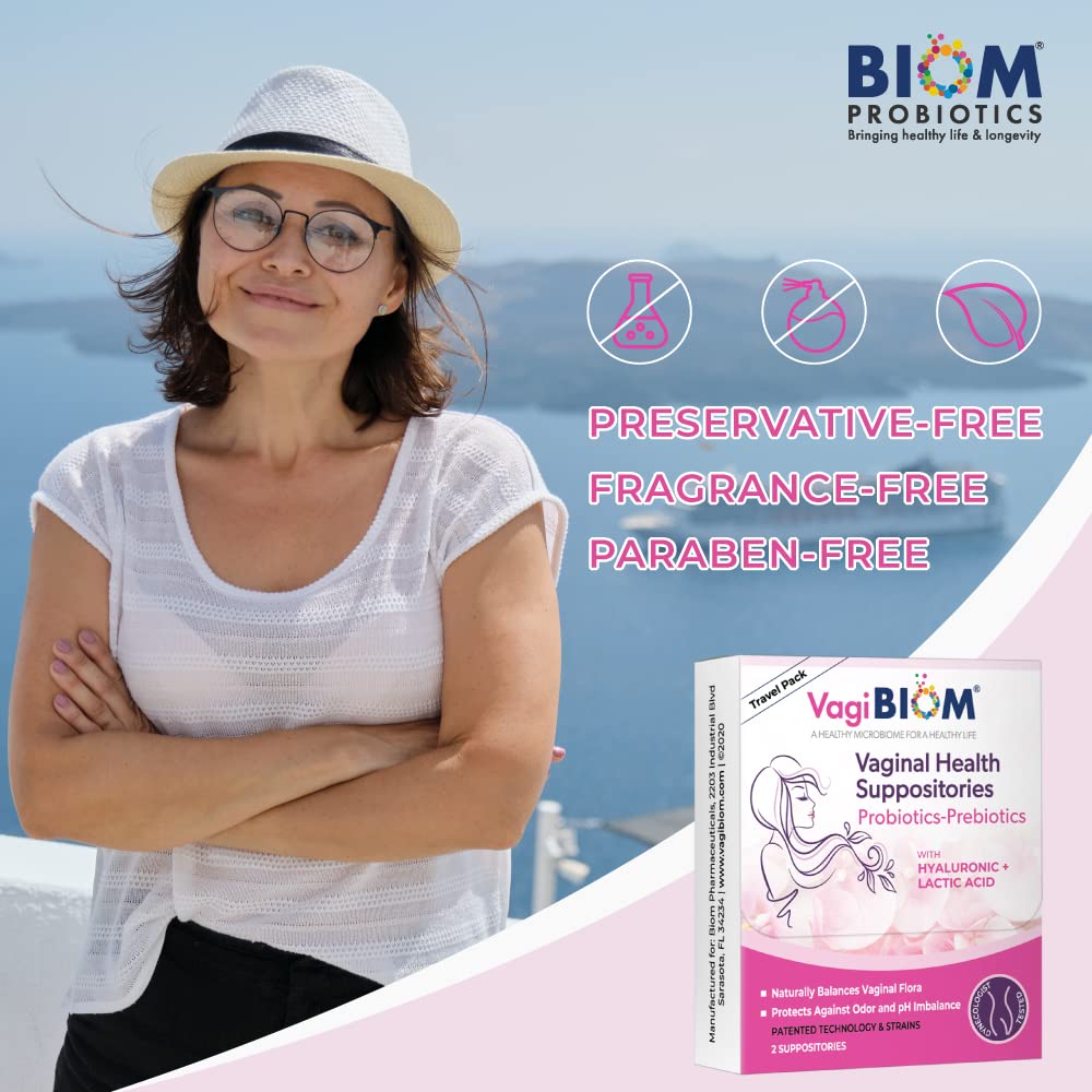 VagiBiom Probioitc Suppository Convenient Travel Pack with 2 Suppositories VagiBiom uk supplements