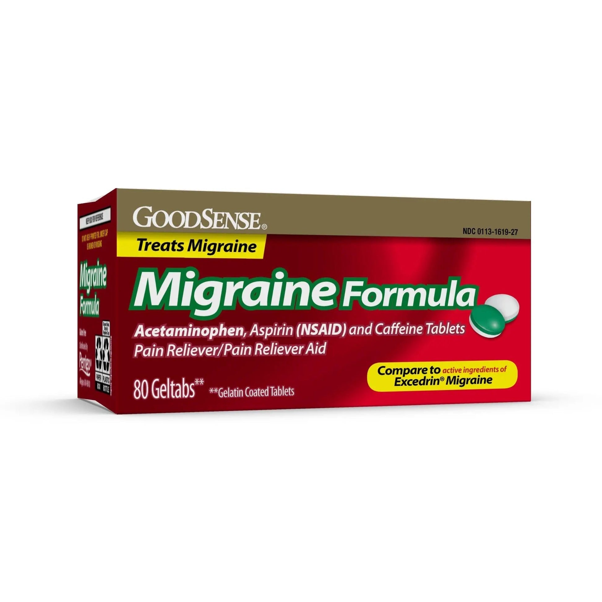 GoodSense Migraine Relief Geltabs, Acetaminophen, Aspirin (NSAID) and Caffeine, 80 Count GoodSense uk supplements