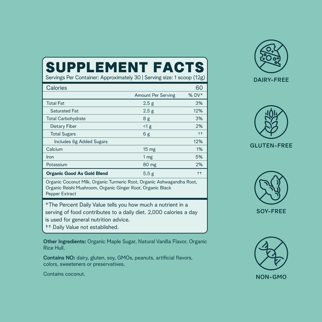 Ora Organic Golden Milk Powder - Ayurvedic Turmeric Powder with Organic Adaptogens - Ashwagandha, Reishi and Ginger | Organic, Gluten-Free, Soy-Free, Vegan, Non-GMO - Maple & Vanilla, 30 Servings Ora Organic uk supplements