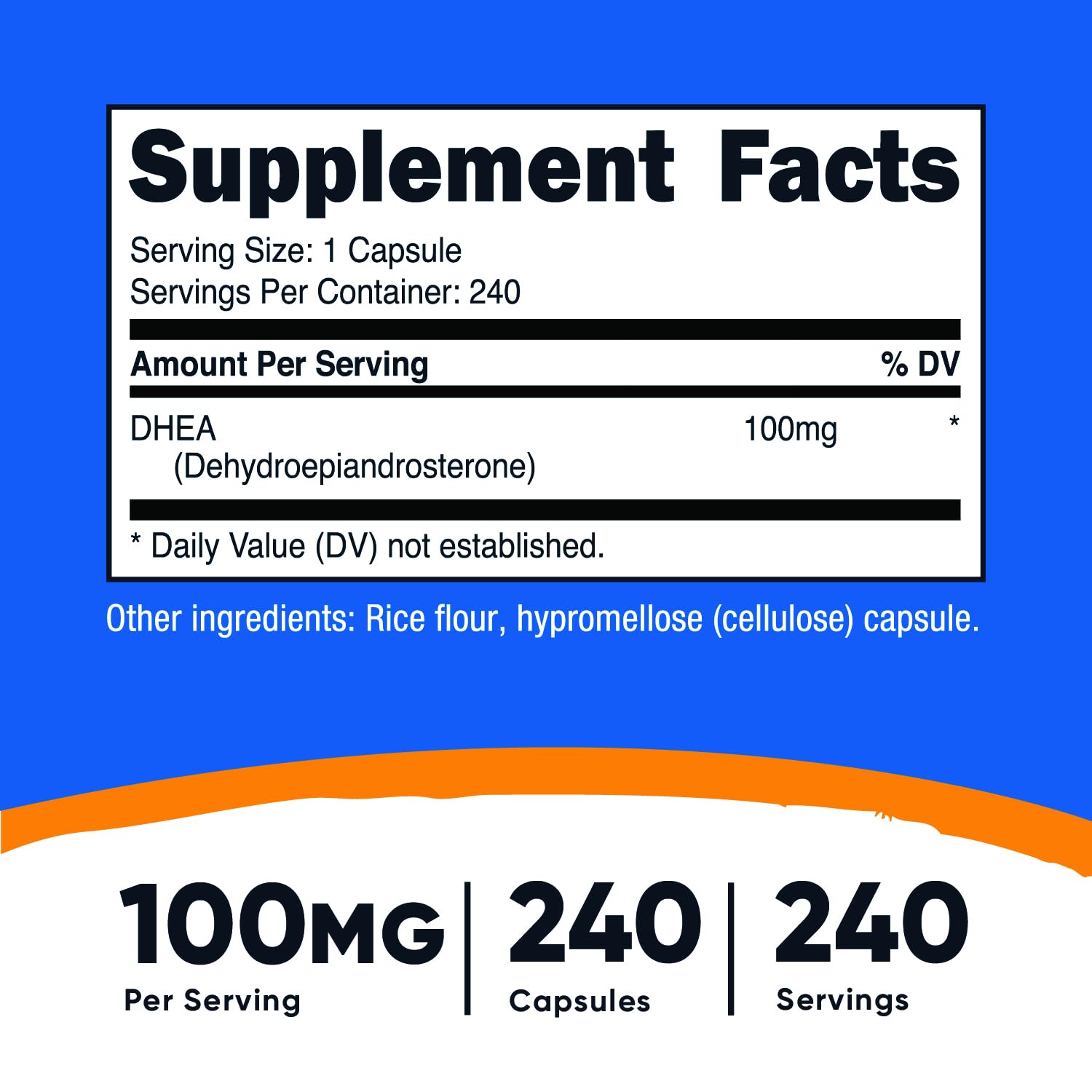 Nutricost DHEA 100mg, 240 Capsules - Gluten Free, Soy Free, Non-GMO, Supplement Nutricost uk supplements