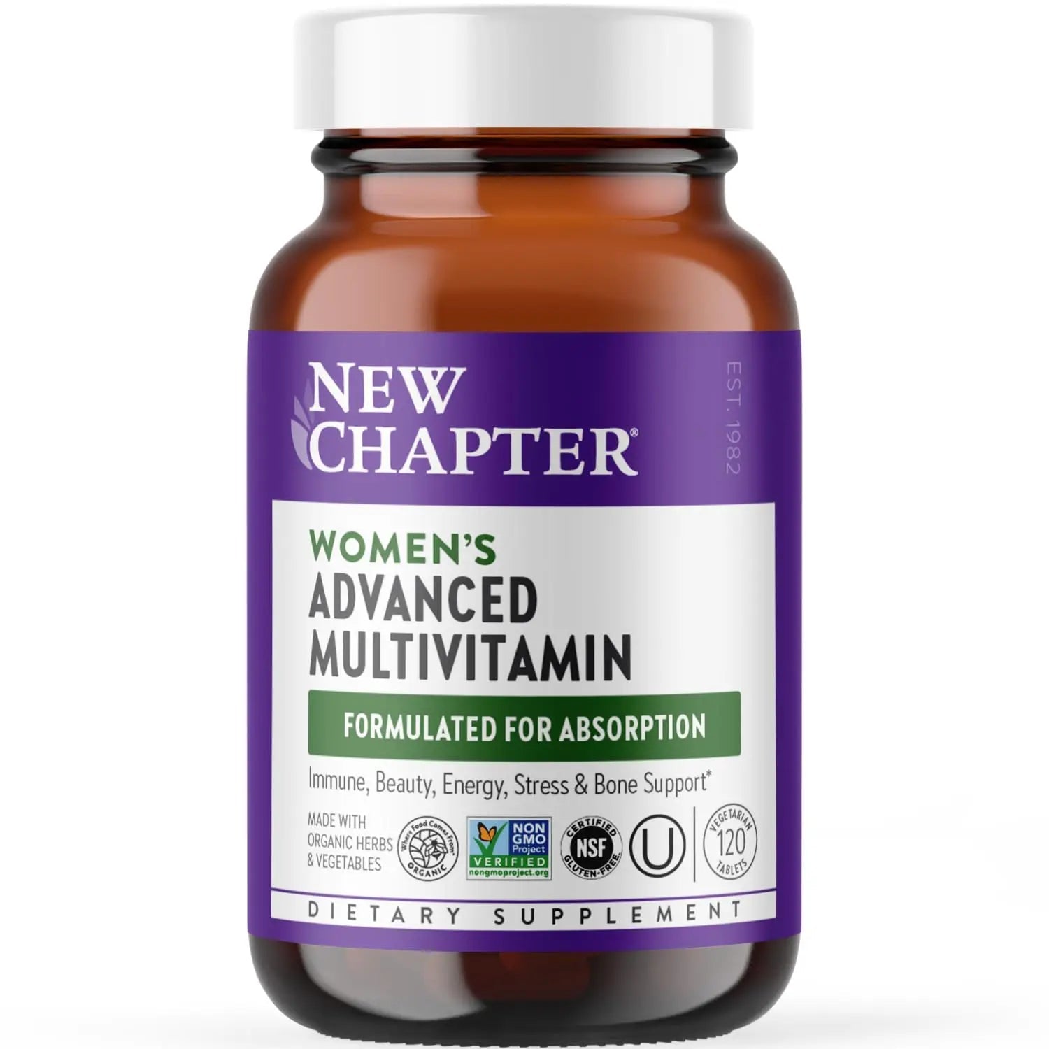 New Chapter Women's Multivitamin Advanced Formula for Stress, Bone, Immune, Beauty & Energy Support, Higher Levels New Chapter uk supplements