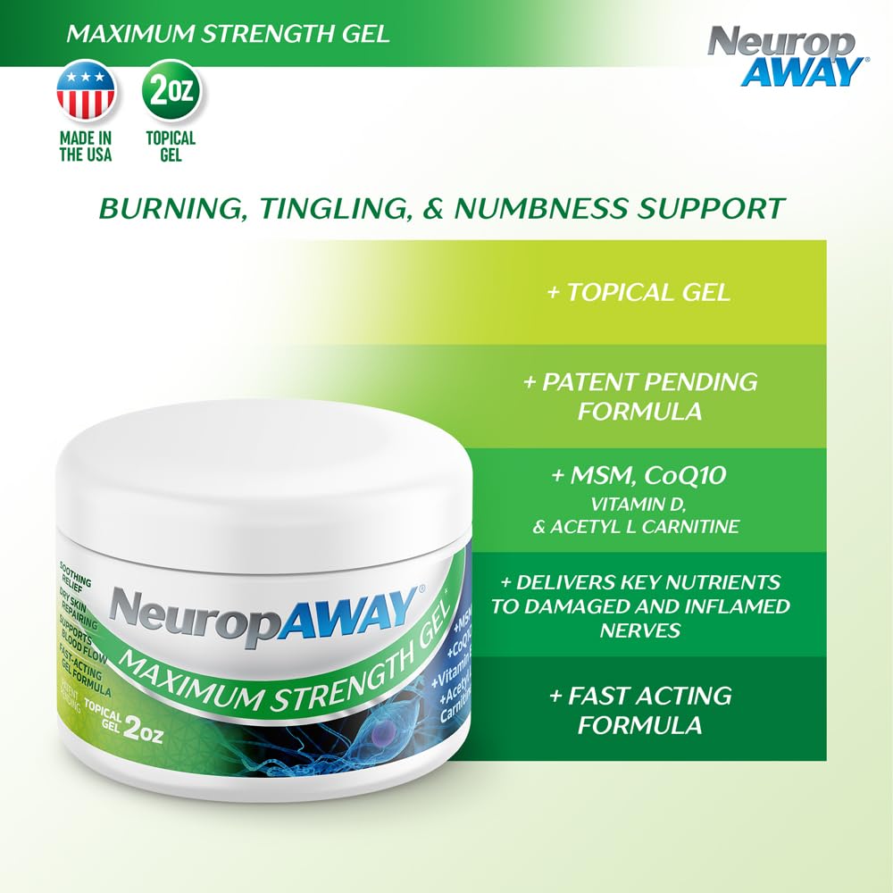 NeuropAWAY® Maximum Strength Gel, for Nerve discomfort, Burning, Tingling, and Numbness 2oz NeuropAWAY uk supplements