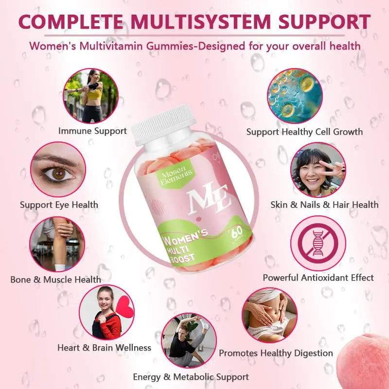 Methylated Multivitamin for Women Gummies，Inositol, Folate, Vitamins A C D3 E B12 K2, Herbal & Mineral Blend, Daily Vegan Gummy MOSEA ELEMENTS uk supplements