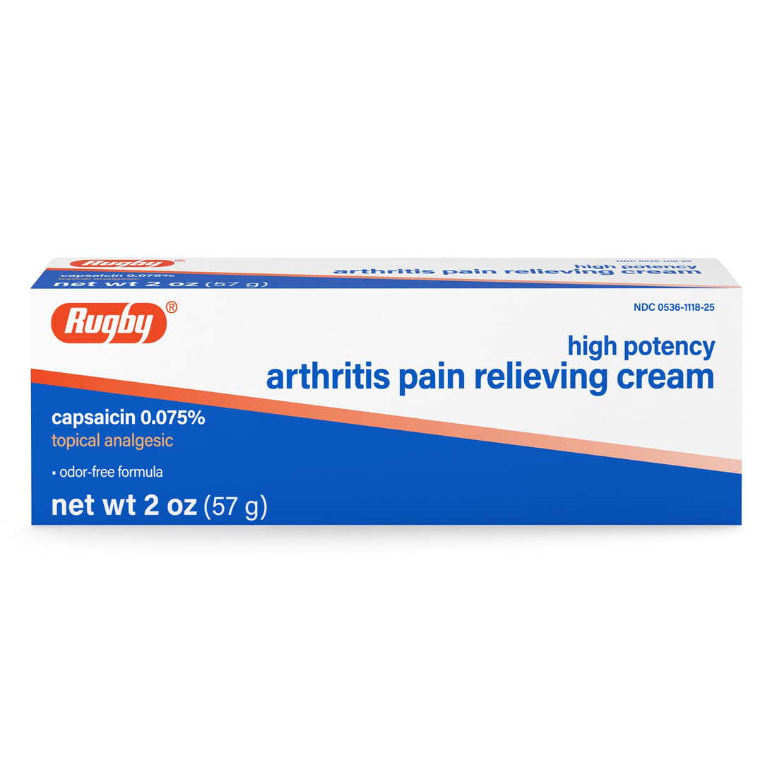 Rugby High Potency Capsaicin 0.075% Cream - Pain Relief Cream for Arthritis - 2 Oz (57g), (1 Pack) RUGBY LABORATORIES uk supplements